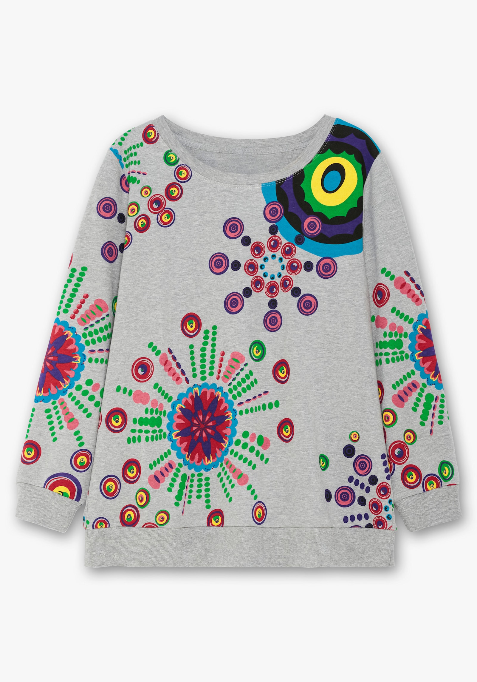 Sweatshirt mit grafischem Druck - grau-meliert bedruckt