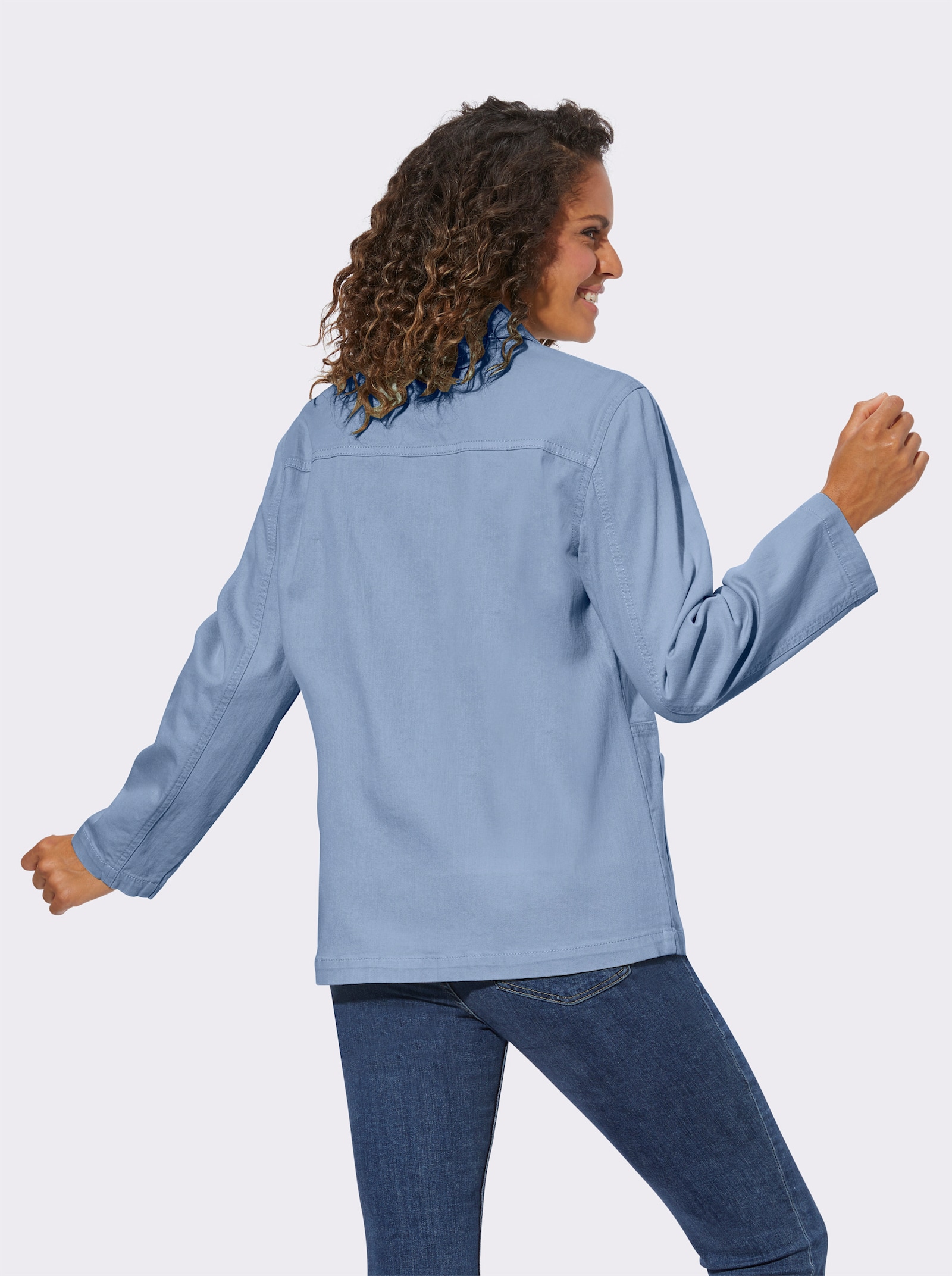 Jeansblazer mit aufgesetzten Taschen - bleu