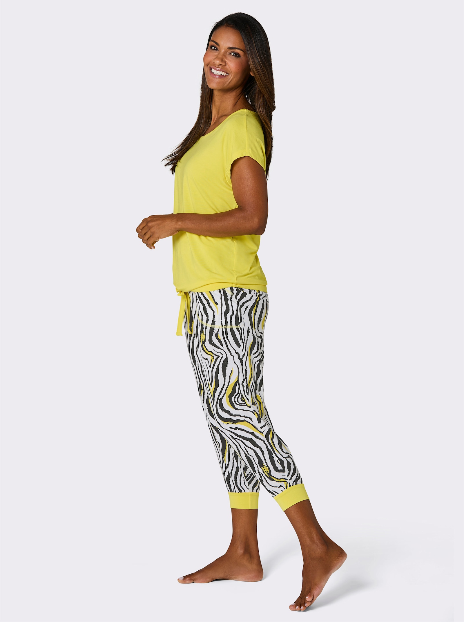 wäschepur Pyjama - citron vert-noir imprimé