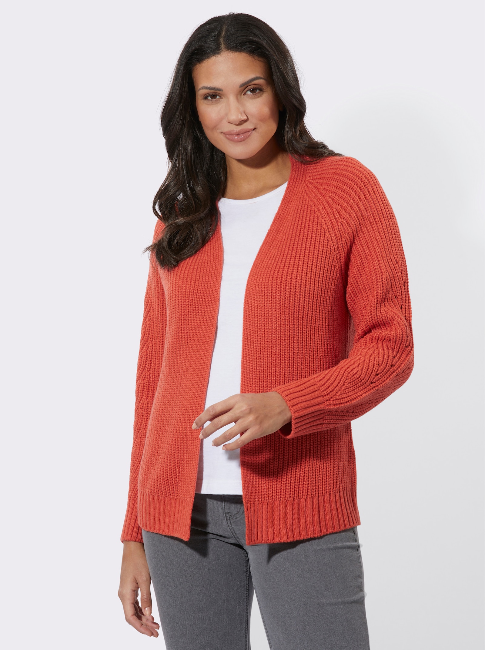 Strickjacke in Ripp-Optik - terra