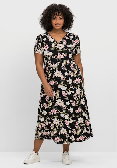 sheego by Joe Browns Jerseykleid - schwarz-gemustert