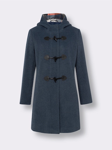 Bunda s olivkovými knoflíky - holubí modrá