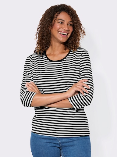Shirt-Set mit 3/4-Ärmeln - schwarz