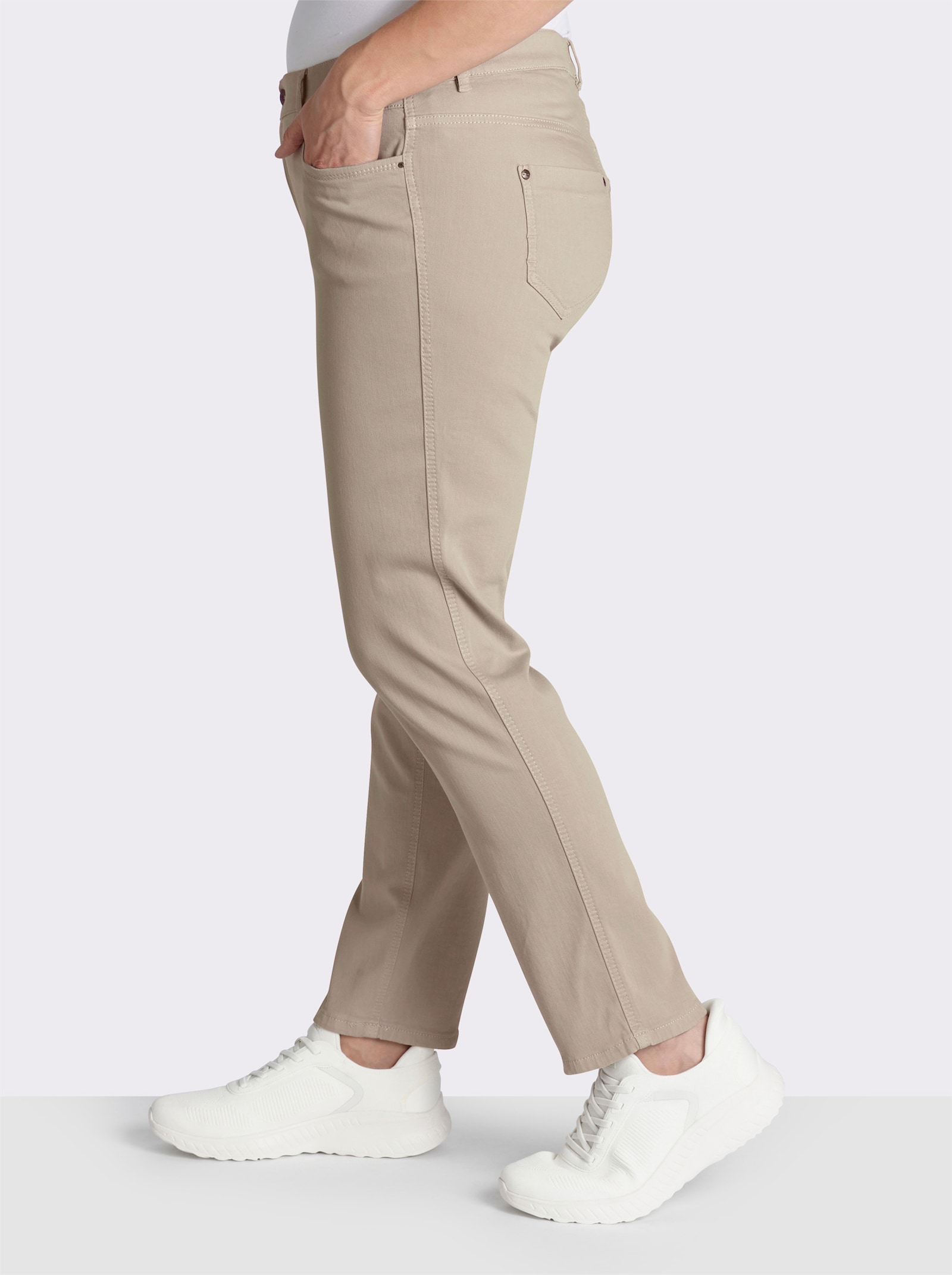 Ascari Stretch-Jeans in Röhren-Form - sand