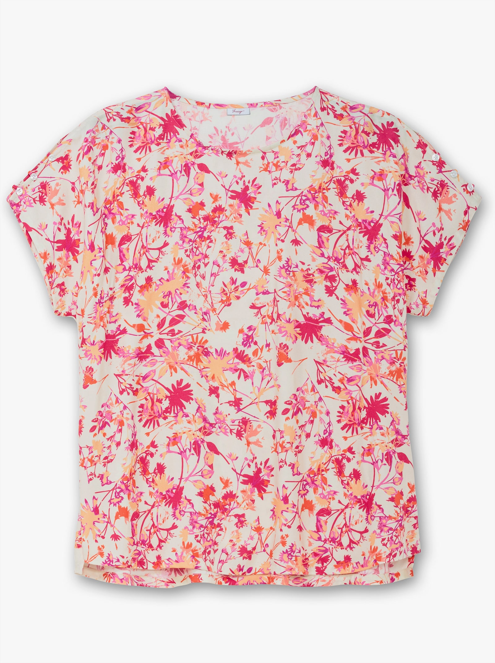 sheego Tunika mit Cut-outs an den Ärmeln - champagner-gemustert