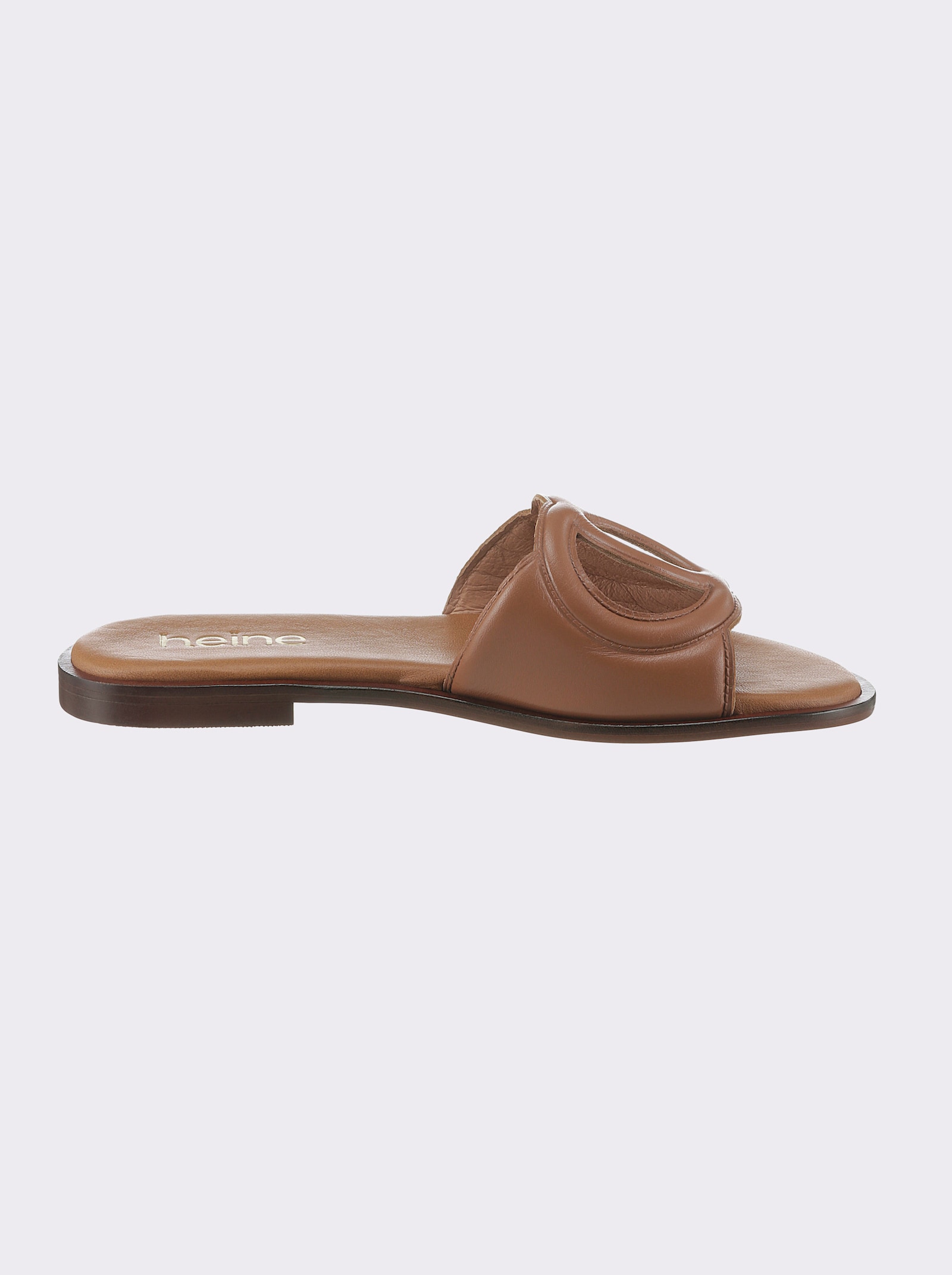 heine Pantolette mit Cut-Out-Muster - cognac