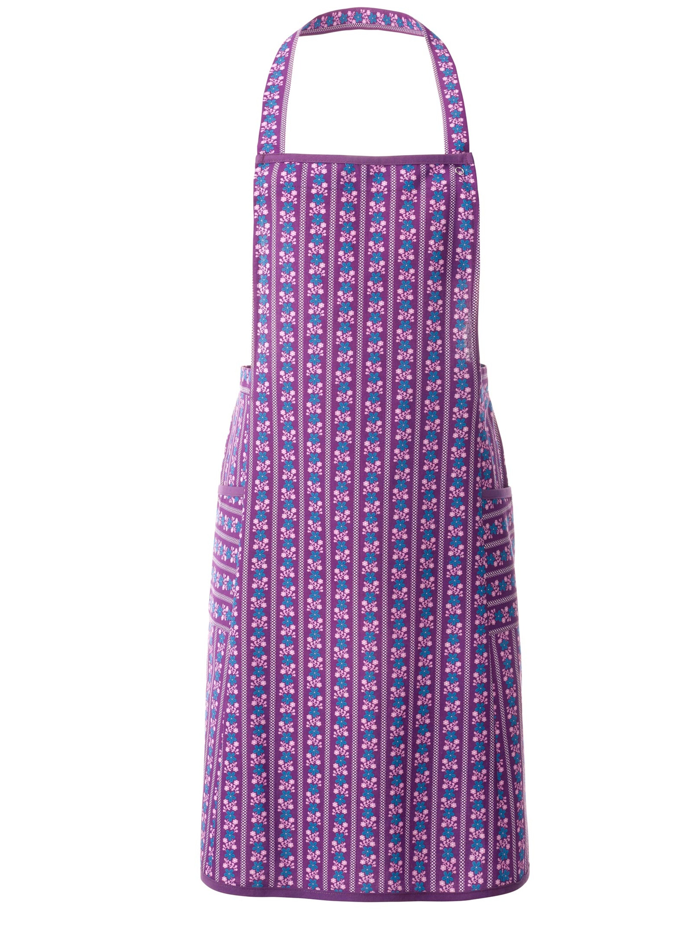 Latzschürze - flieder-bedruckt