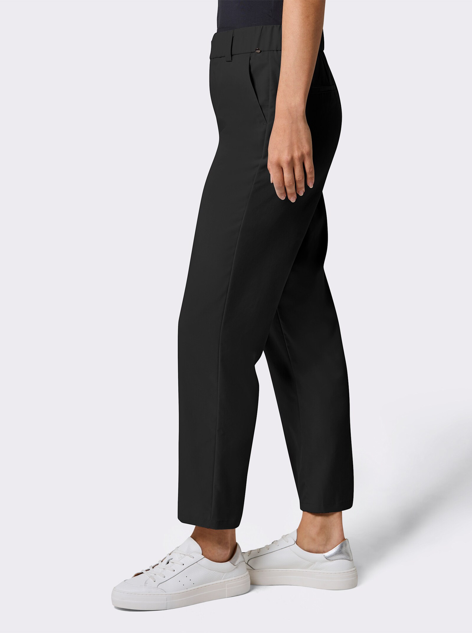 CREATION L PREMIUM Chinohose mit Ripsband - schwarz