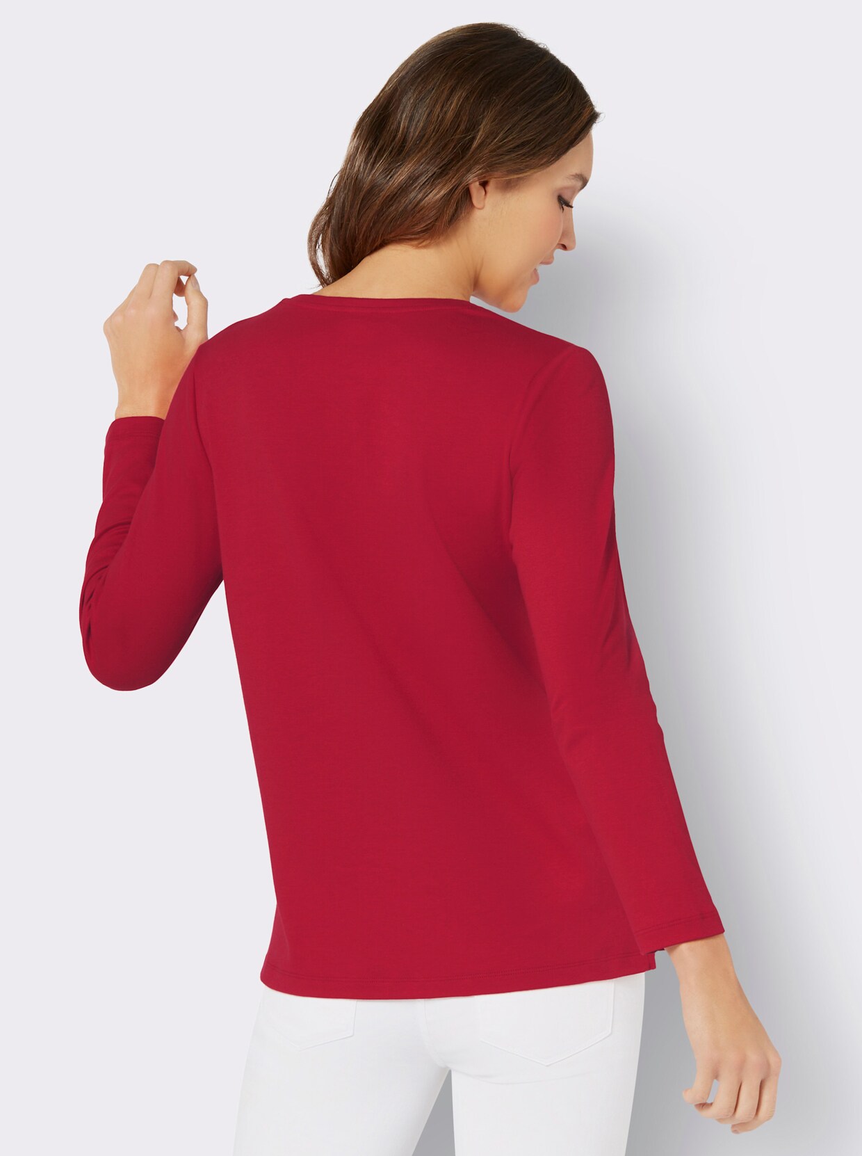 Sweatshirt - rot-weiß
