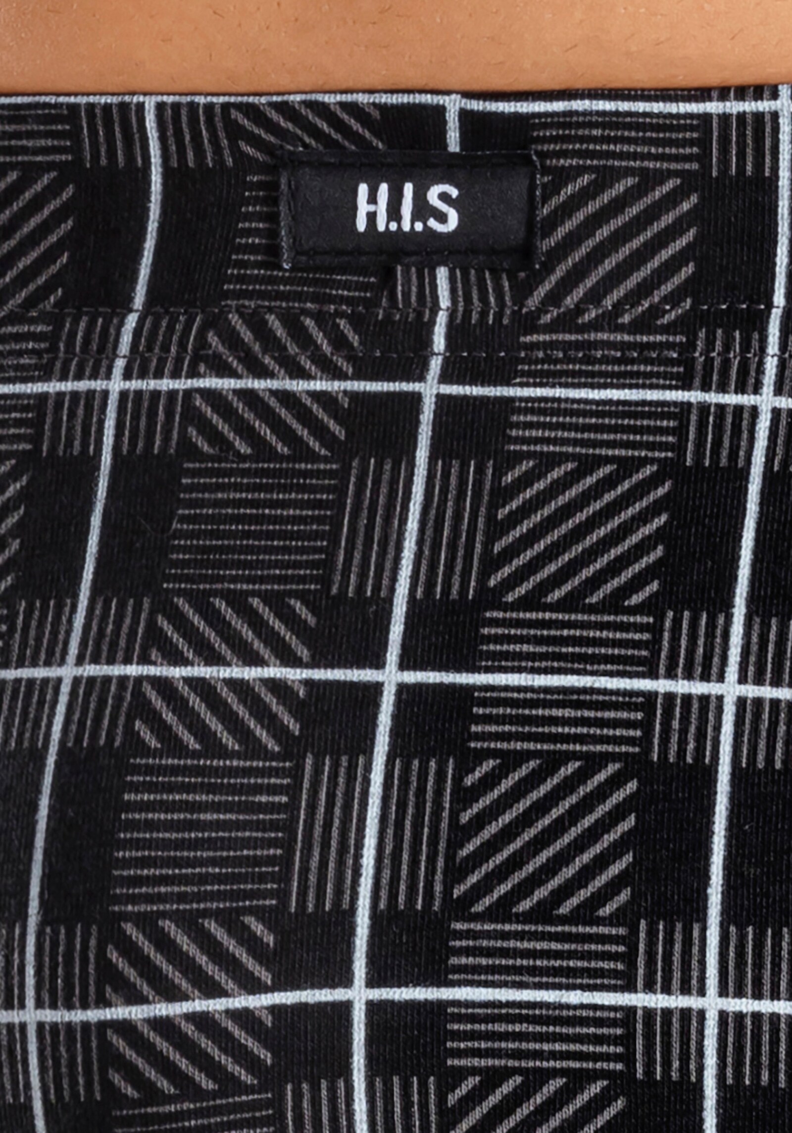 H.I.S Boxer - antraciet/zwart/grijs/strepen/ruit