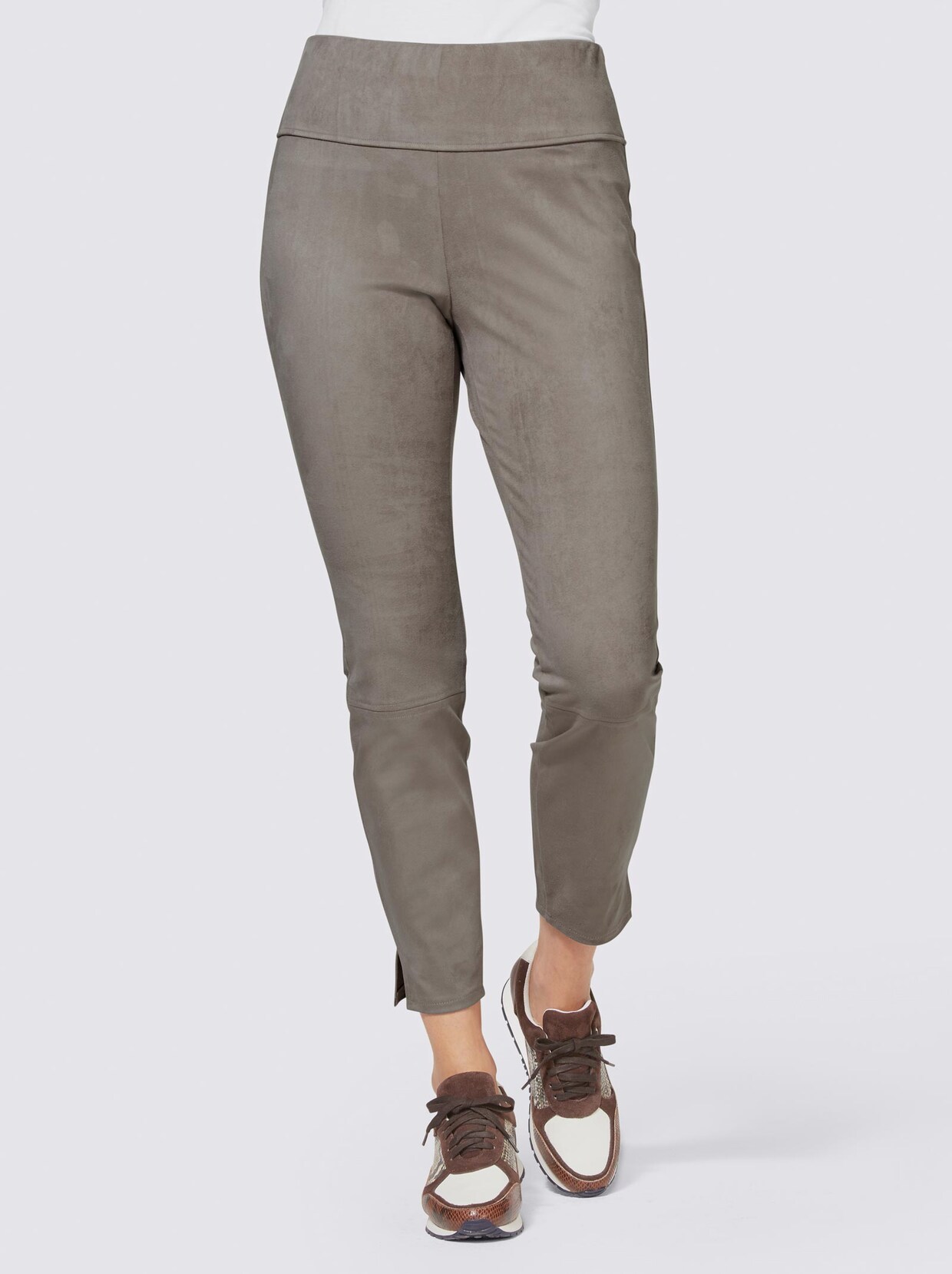 Rick Cardona Lederimitat-Hose - taupe
