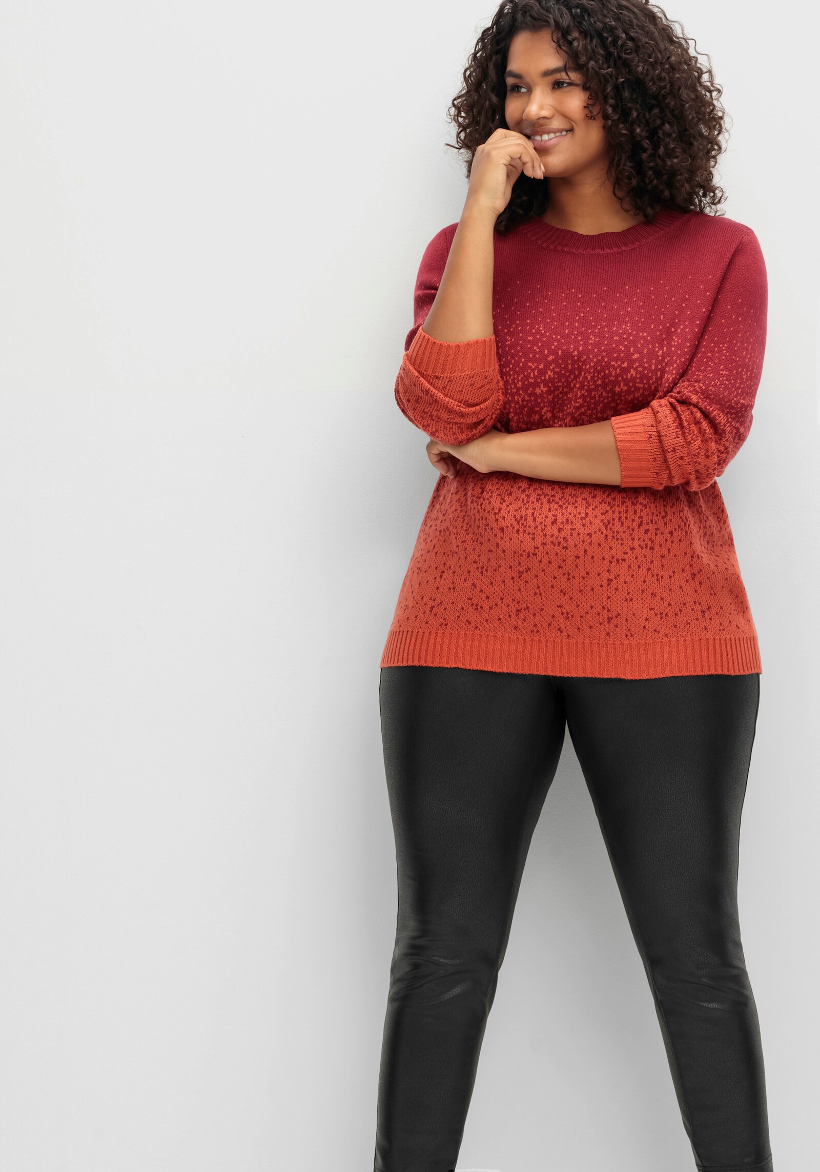 Jacquardpullover aus Jacquard-Strick - dunkelrot-gemustert