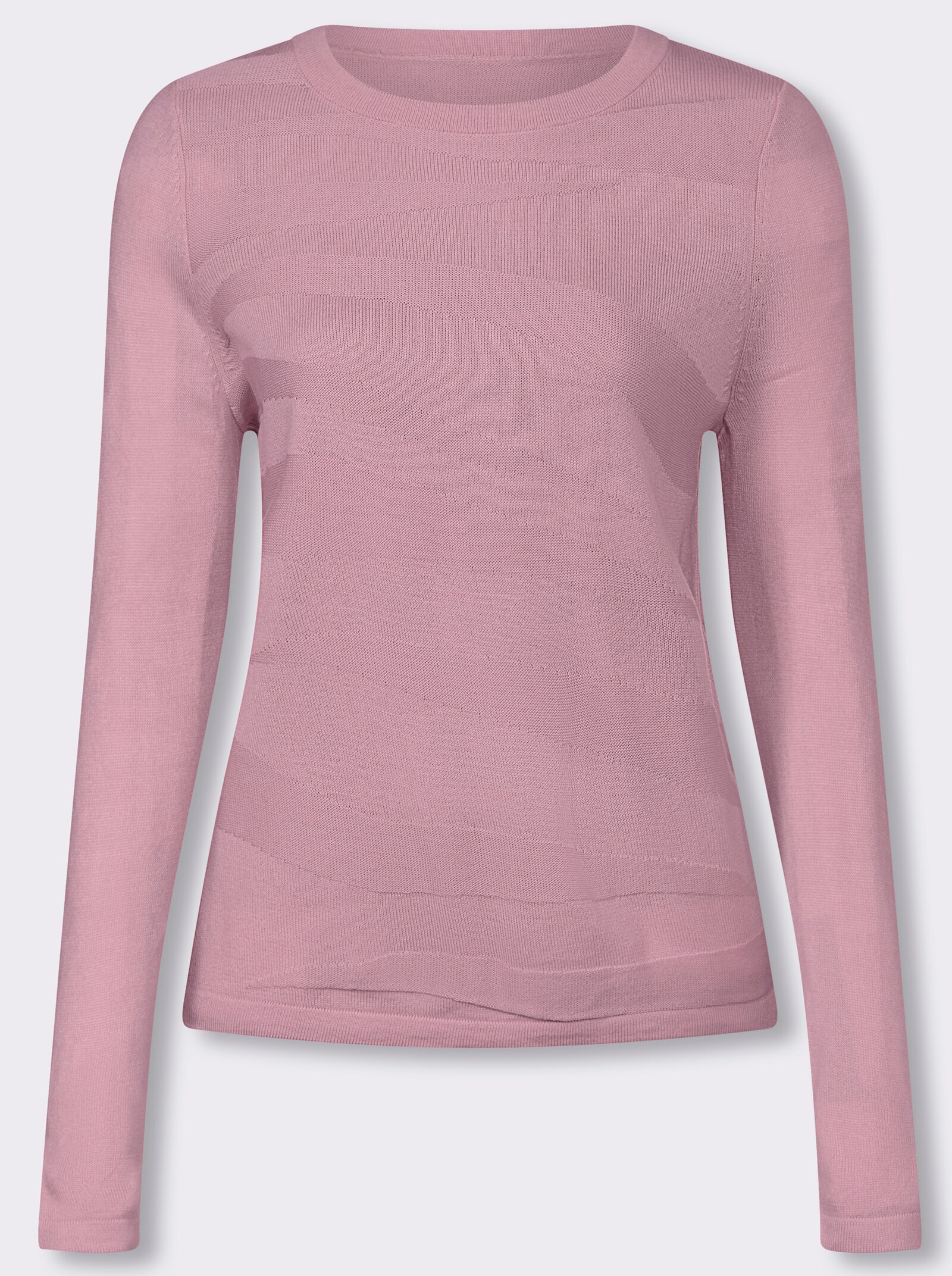 Pullover mit Strickmuster vorne - rosé