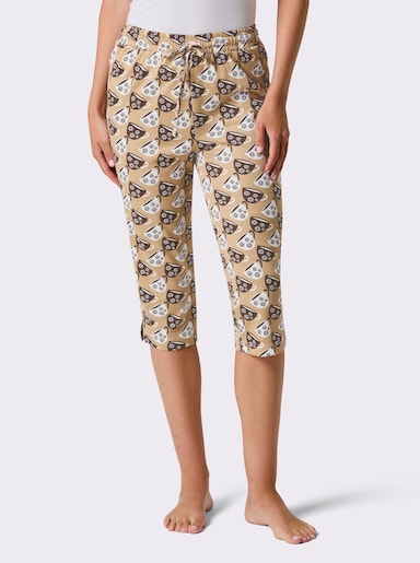 wäschepur Capri-Hose - camel-schoko-bedruckt