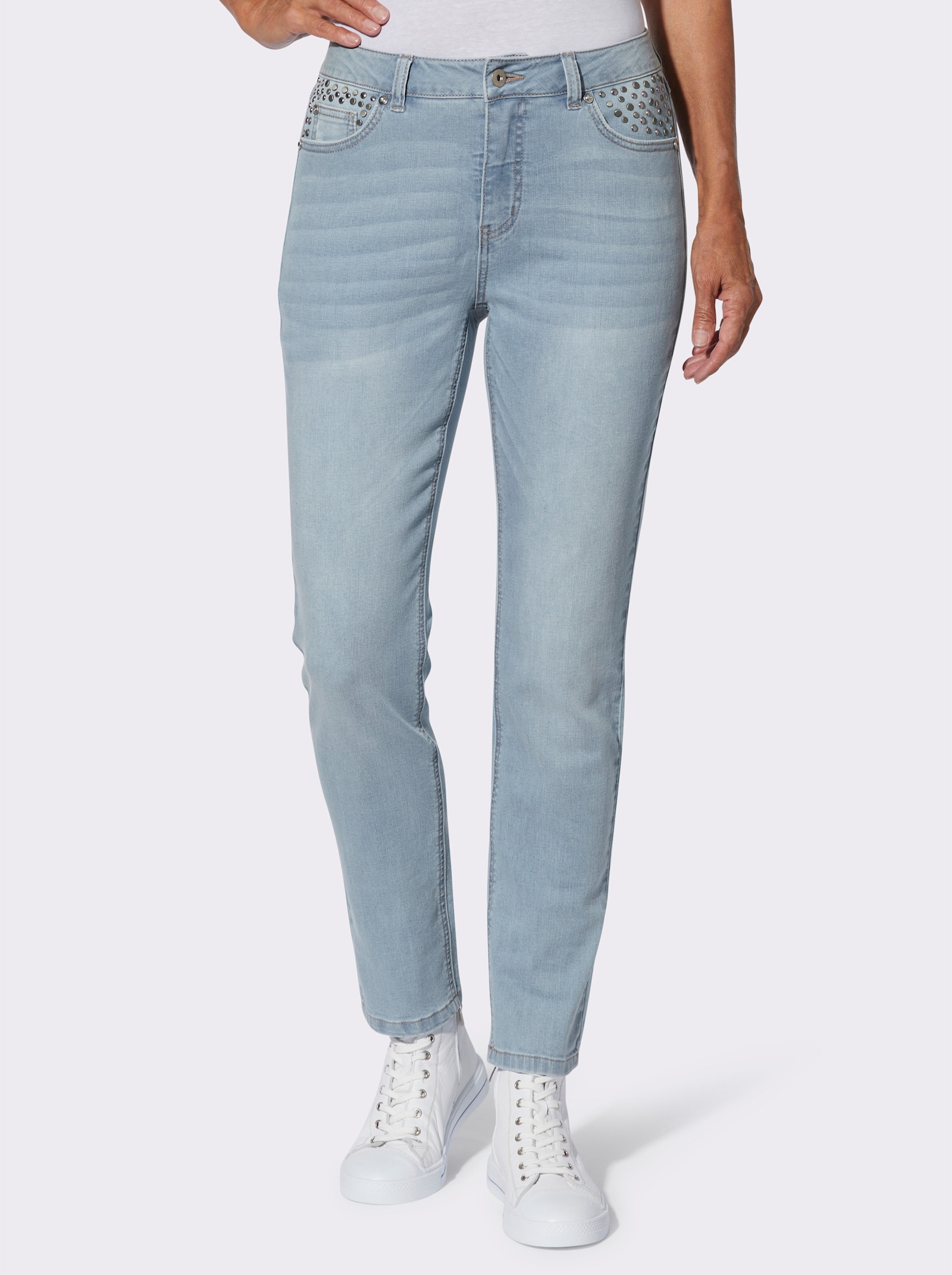 Jeans in knöchelfreier Länge - blue-bleached