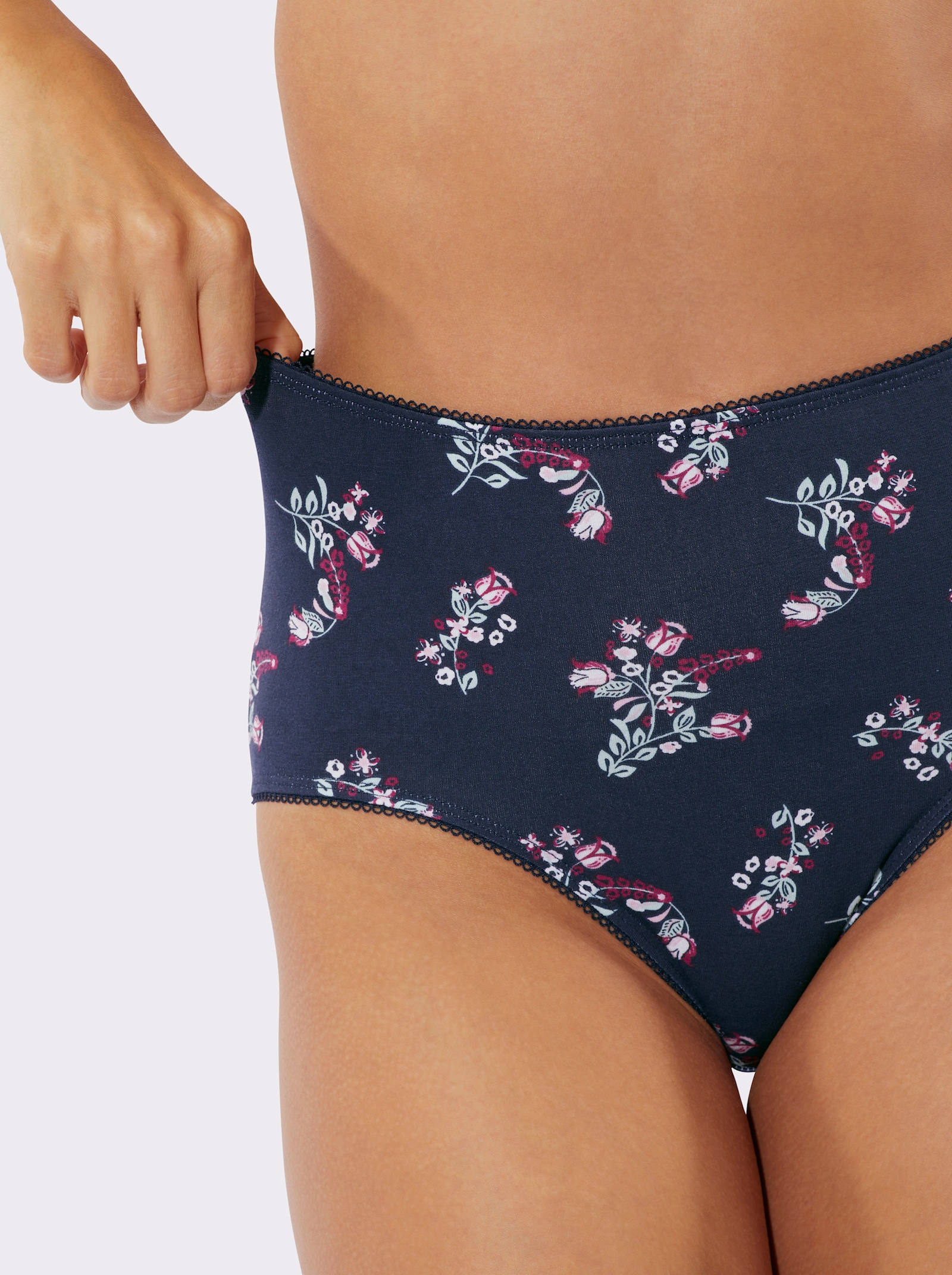 Tailleslip in set van 2 - marine bedrukt + kalkmint bedrukt