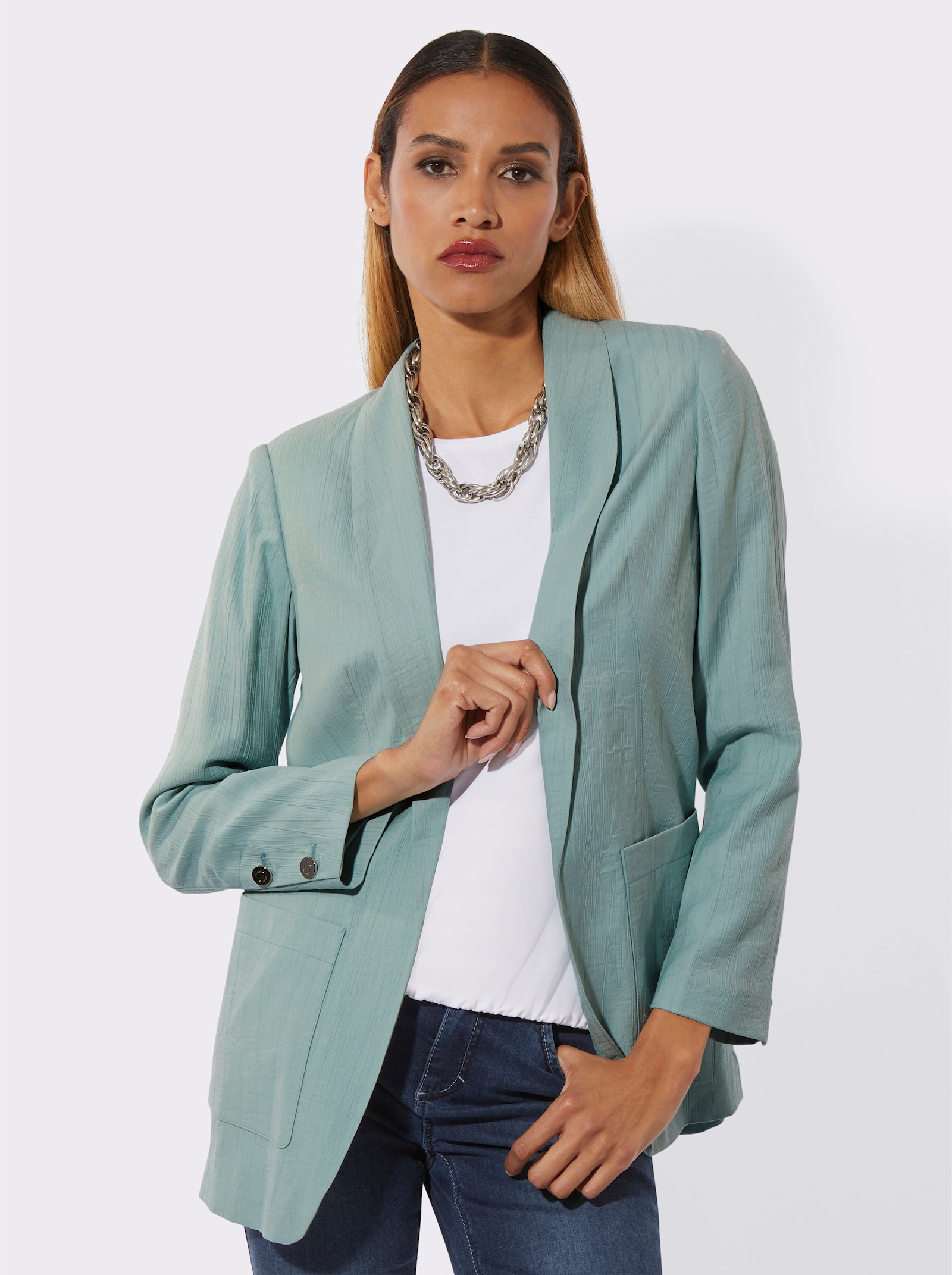 Blazer in dezent schimmernder Qualität - kalkmint