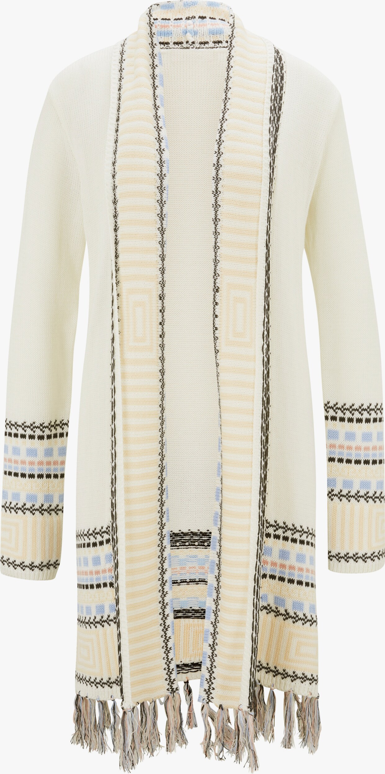 heine Lang gebreid vest - ecru