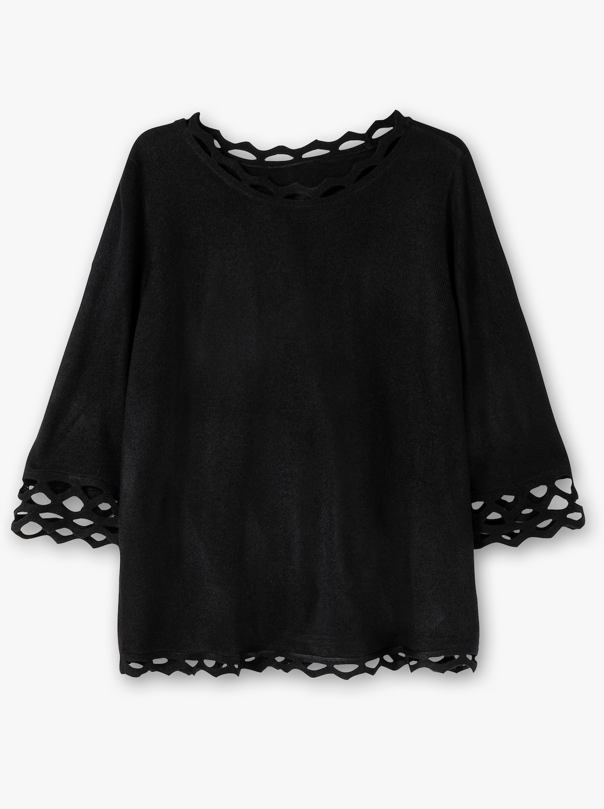 3/4 Arm-Pullover - schwarz
