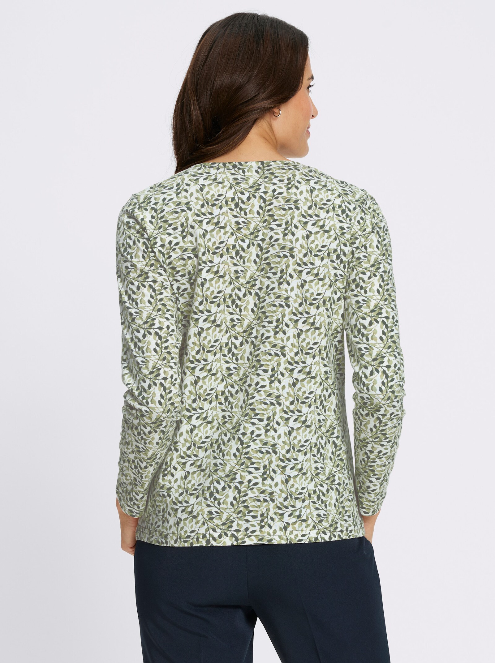 Print-Shirt - khaki-schilf-bedruckt