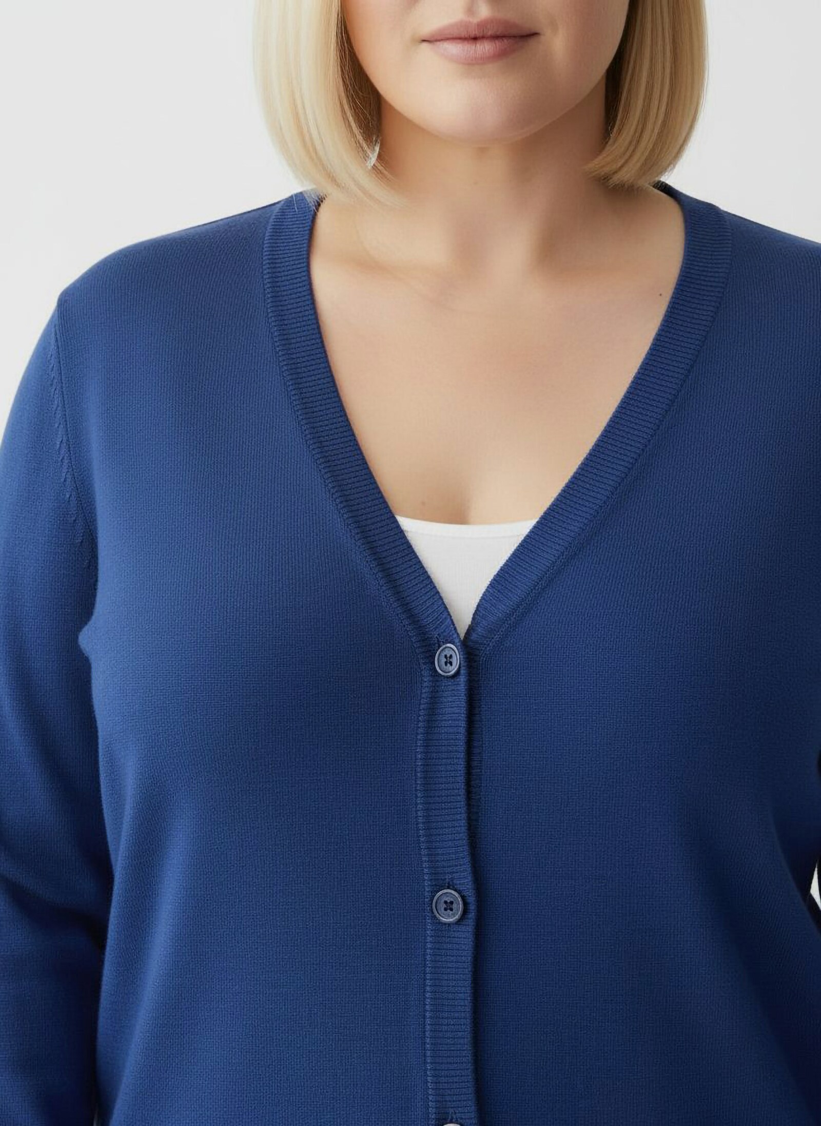 Strickjacke mit V-Ausschnitt - royalblau