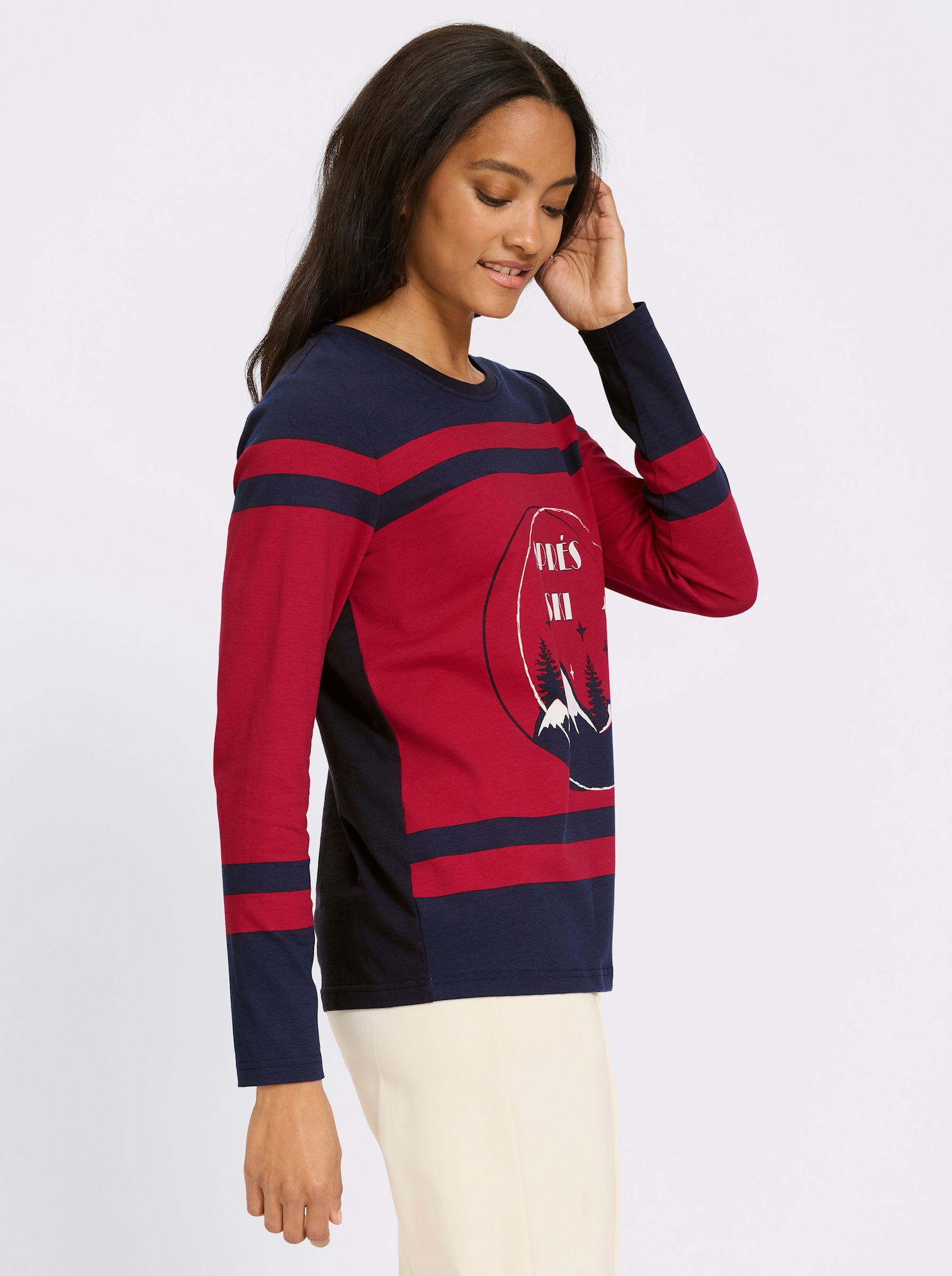 heine Shirt met lange mouwen en print - marine geprint