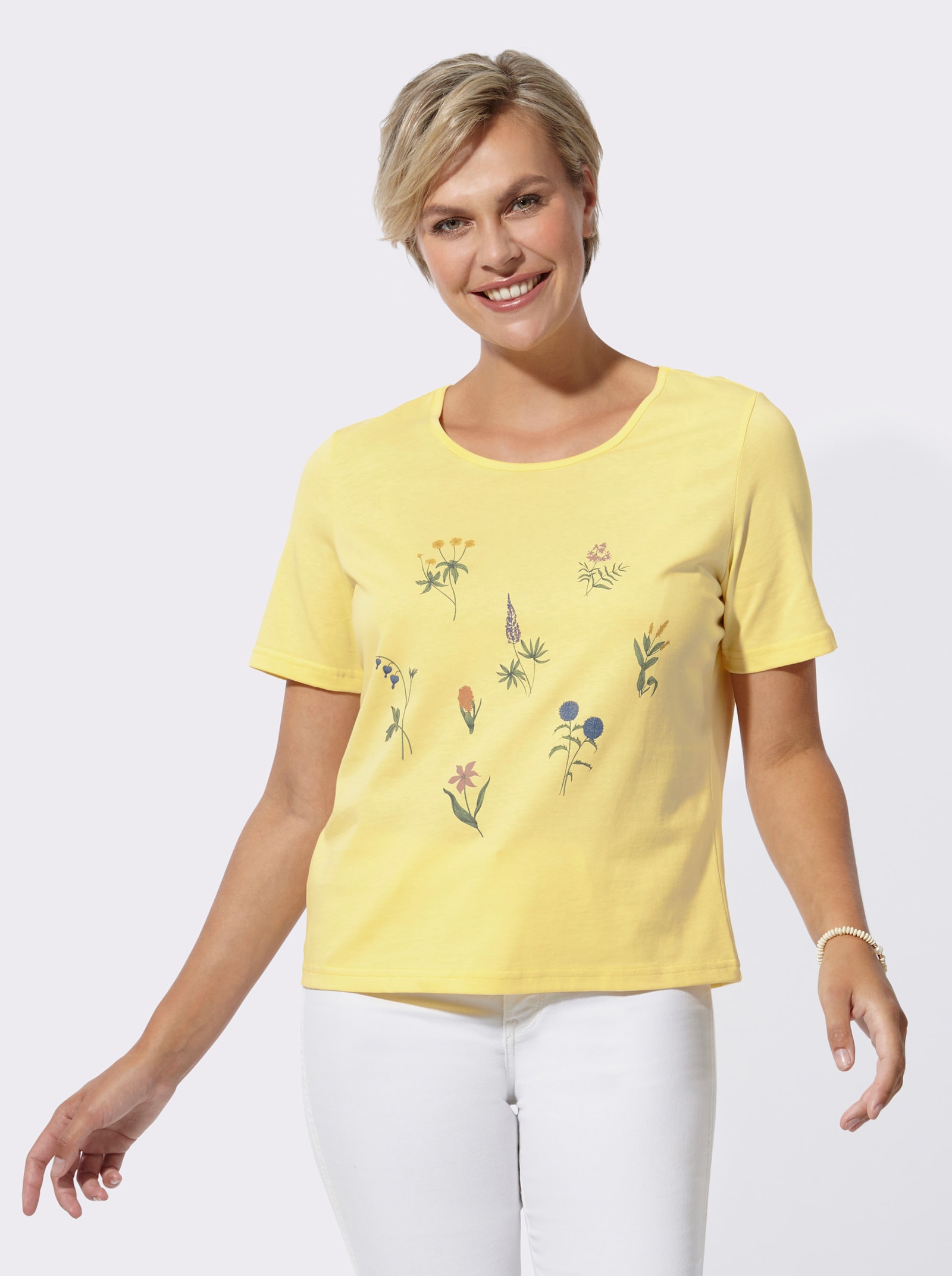 Print-Shirt in Single-Jersey-Qualität - zitrone