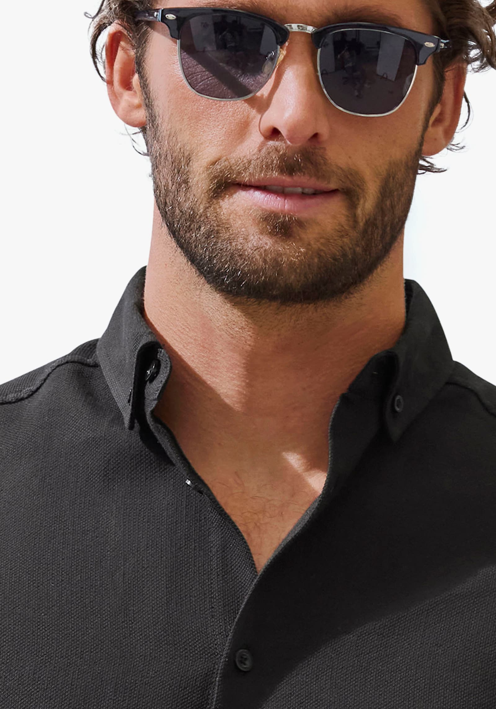 H.I.S Kurzarmhemd - schwarz