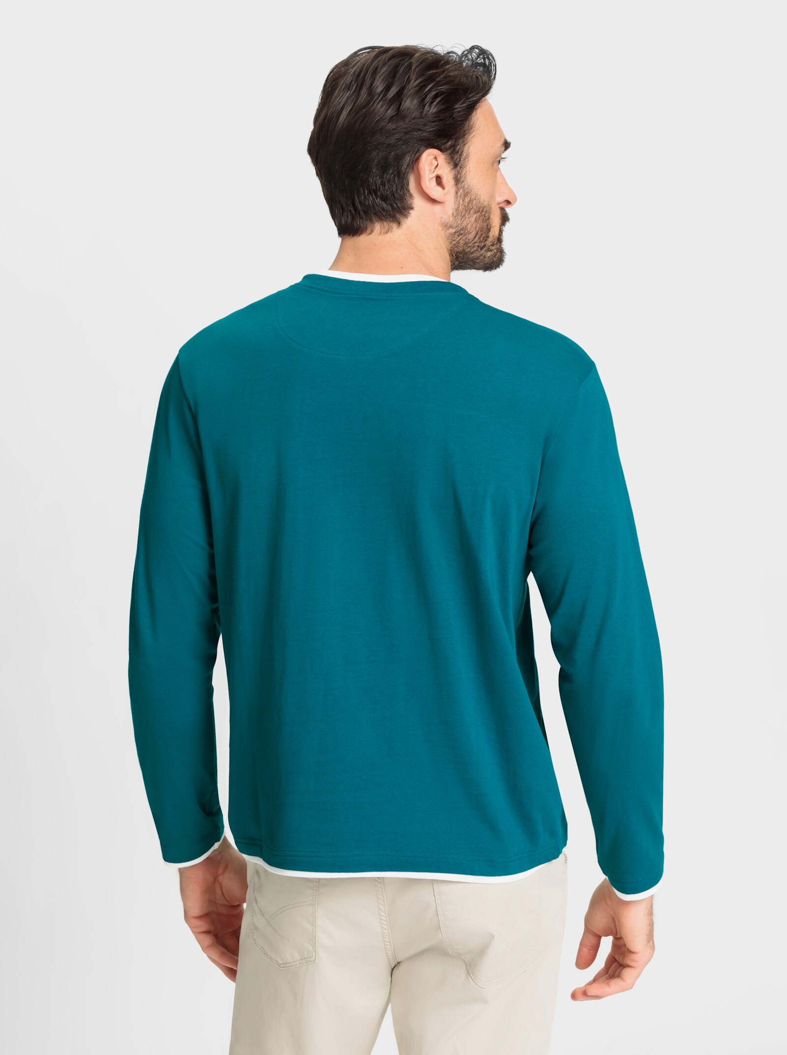Catamaran Langarmshirt im Doppelpack - jeansblau + aquapetrol