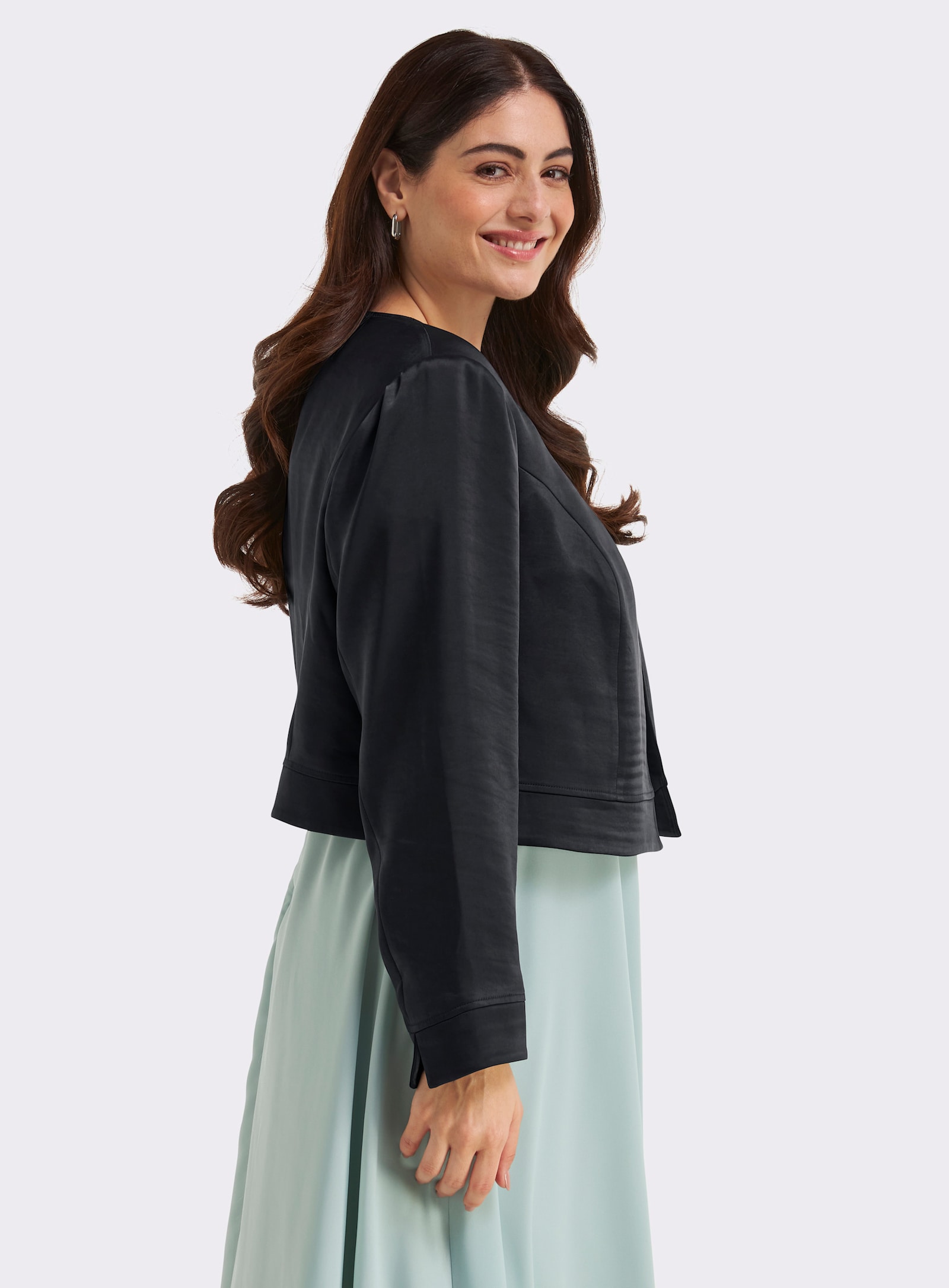 sheego Bolerojacke im Blazer-Schnitt - tiefblau