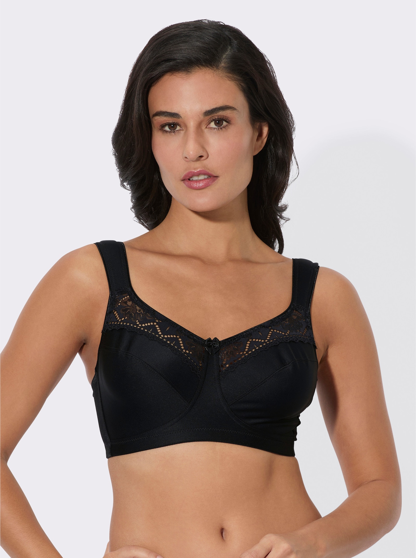 Miss Mary Entlastungs-BH ohne Bügel mit Spitze verziert - schwarz