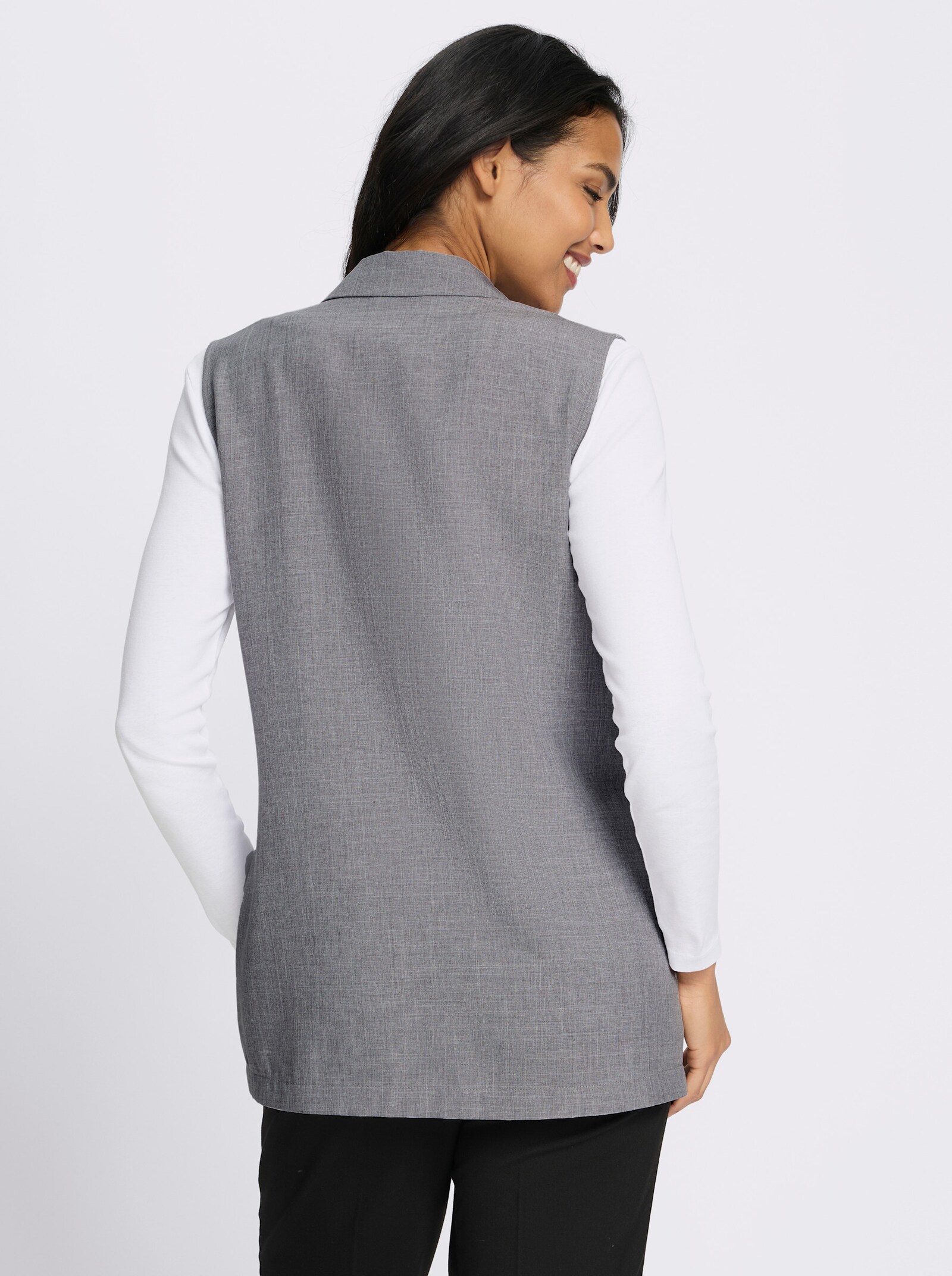 Weste in Melange-Optik - hellgrau-meliert