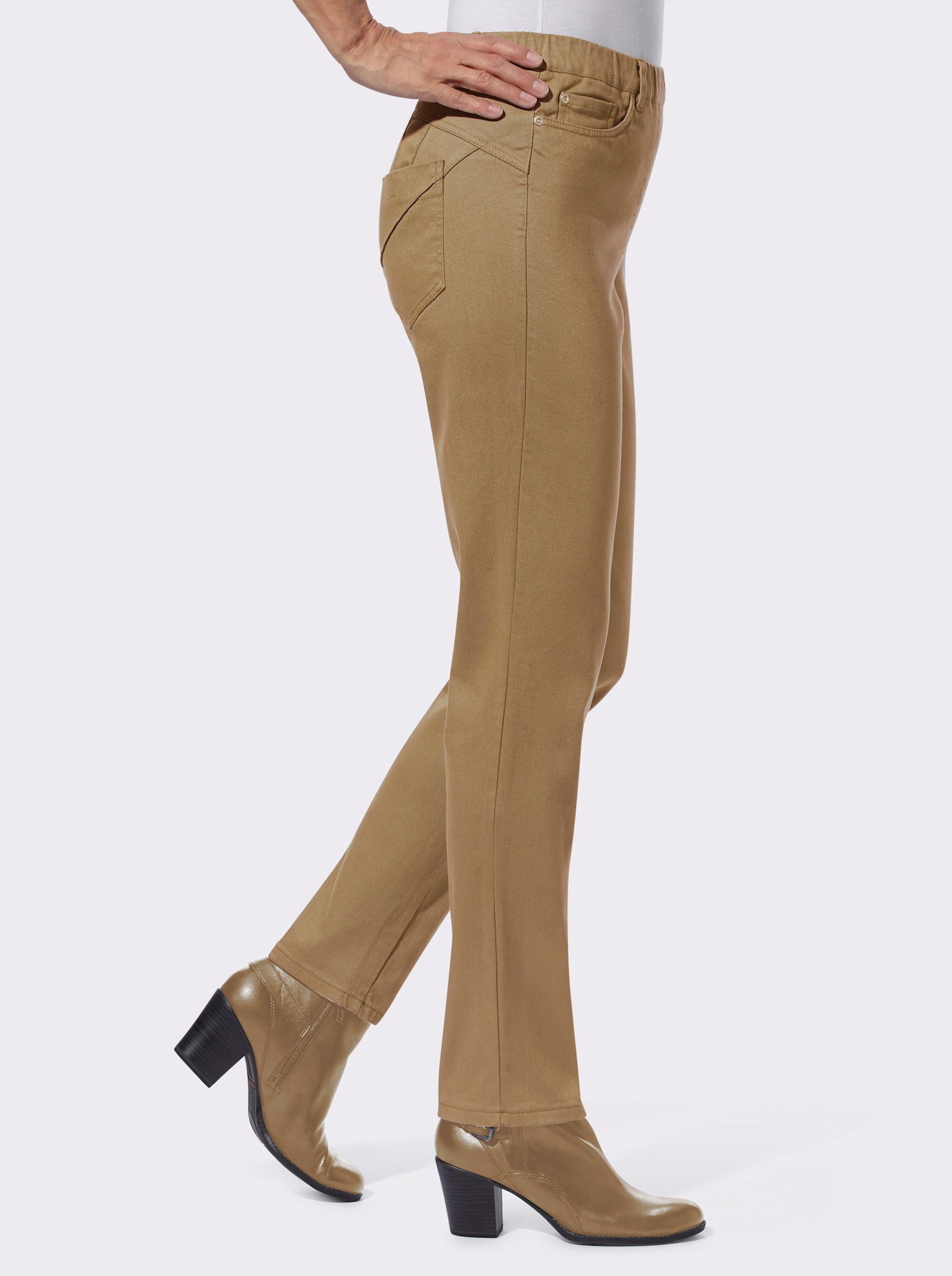 Jeans van twill - camel