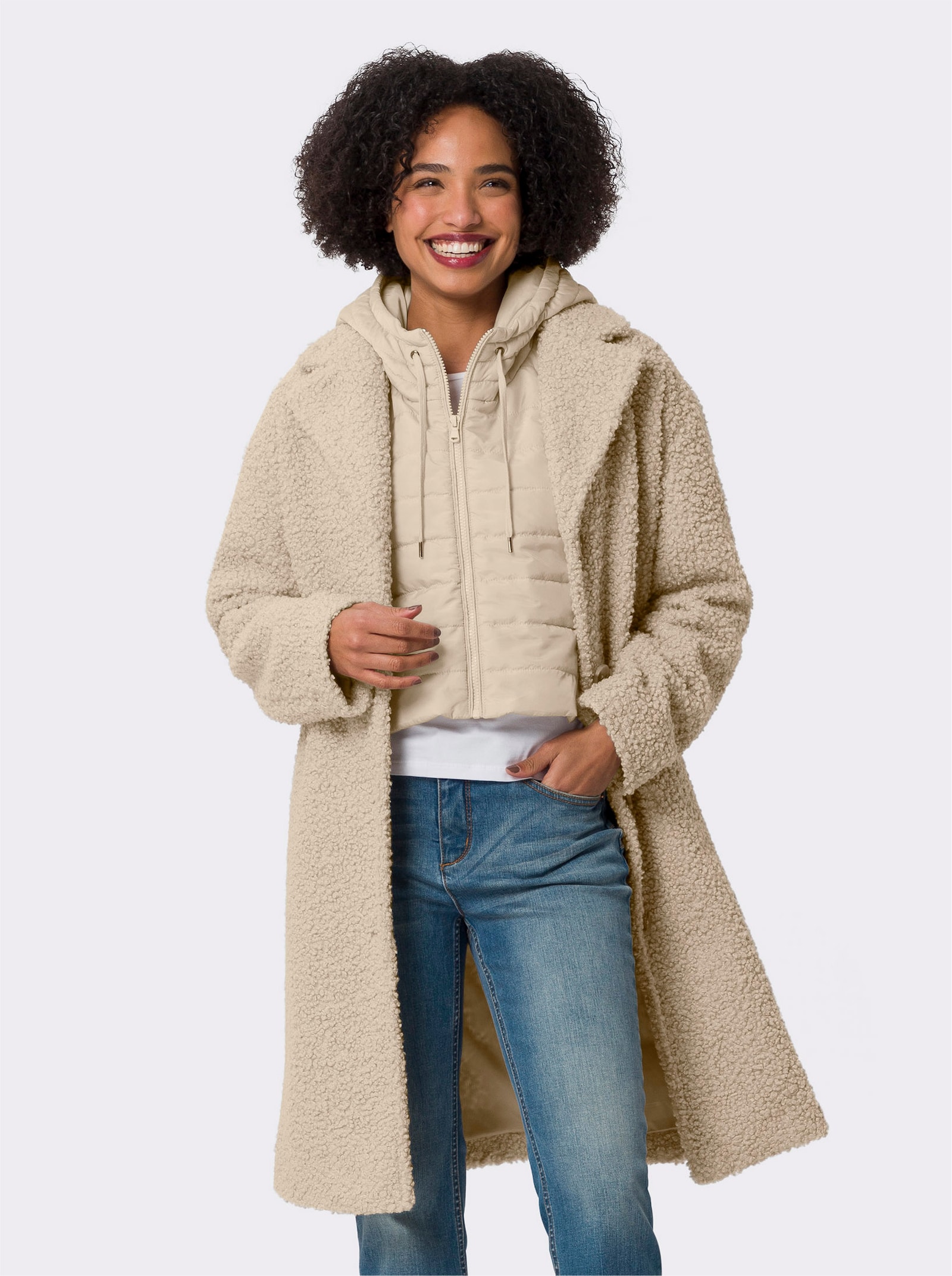 heine Kurzmantel mit herausnehmbarer Weste - sand