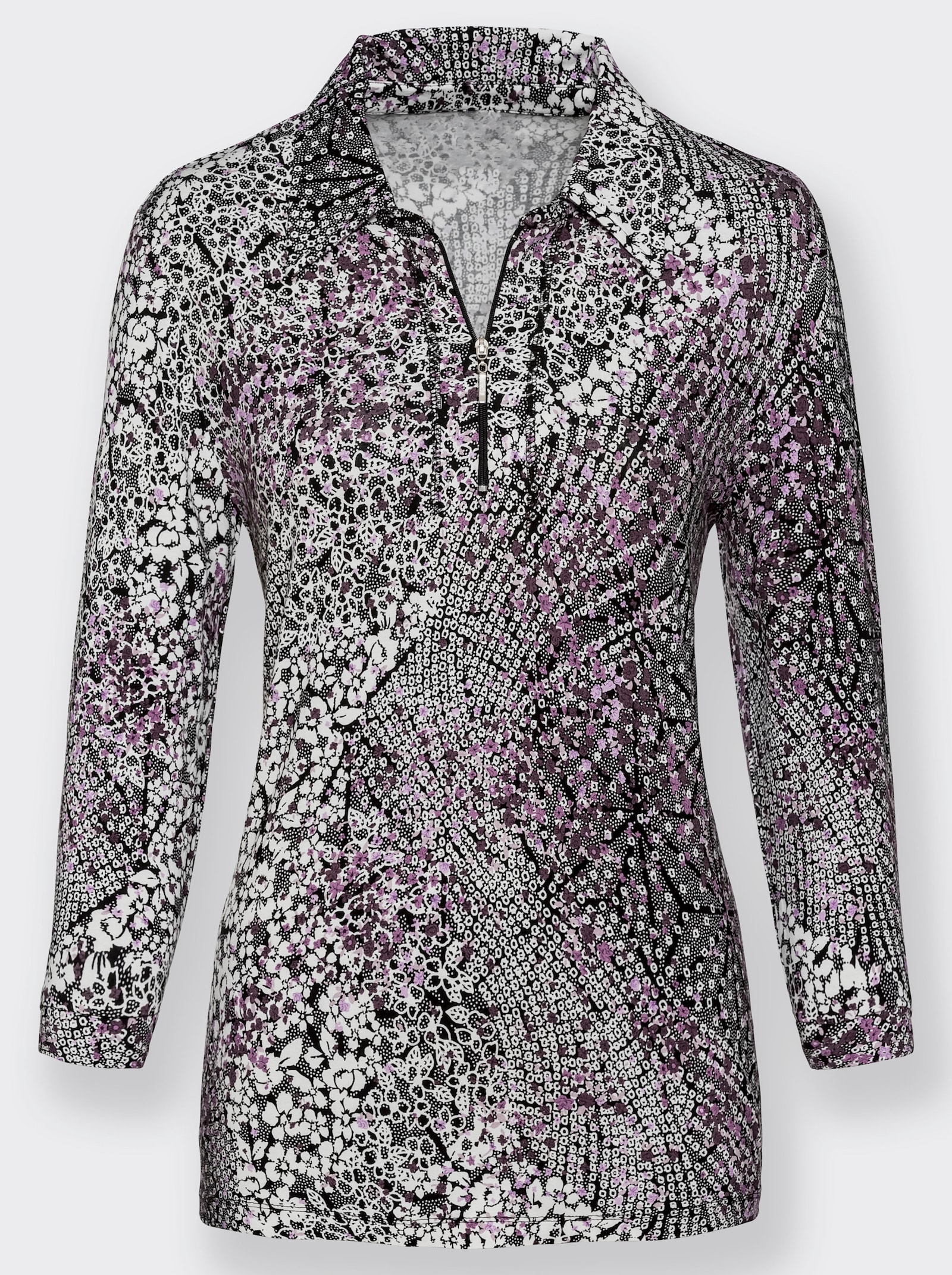 Poloshirt met print - orchidee geprint