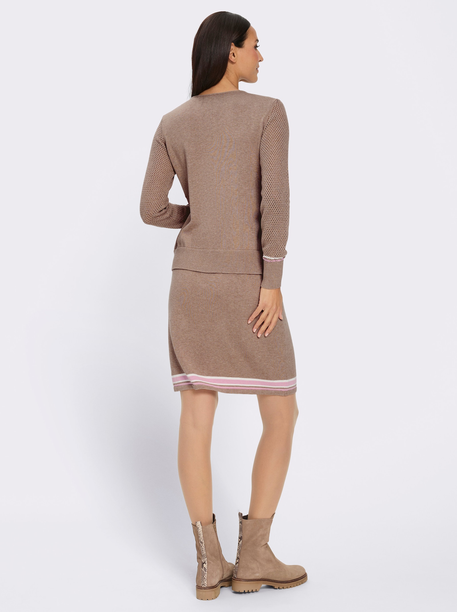 heine Strickkleid mit Seide - sesam-rosé-meliert