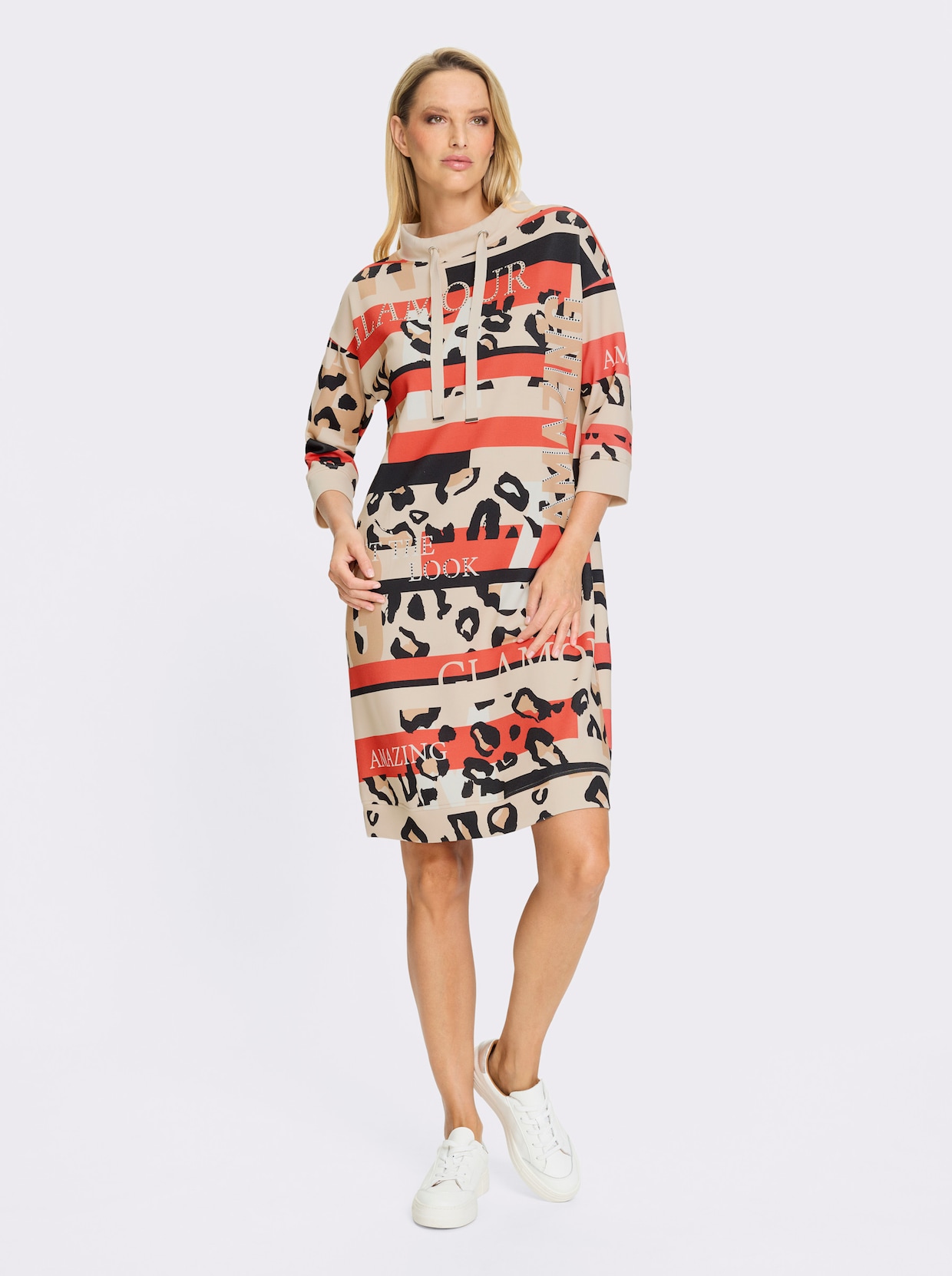 heine Freizeitkleid - hummer-schwarz-bedruckt
