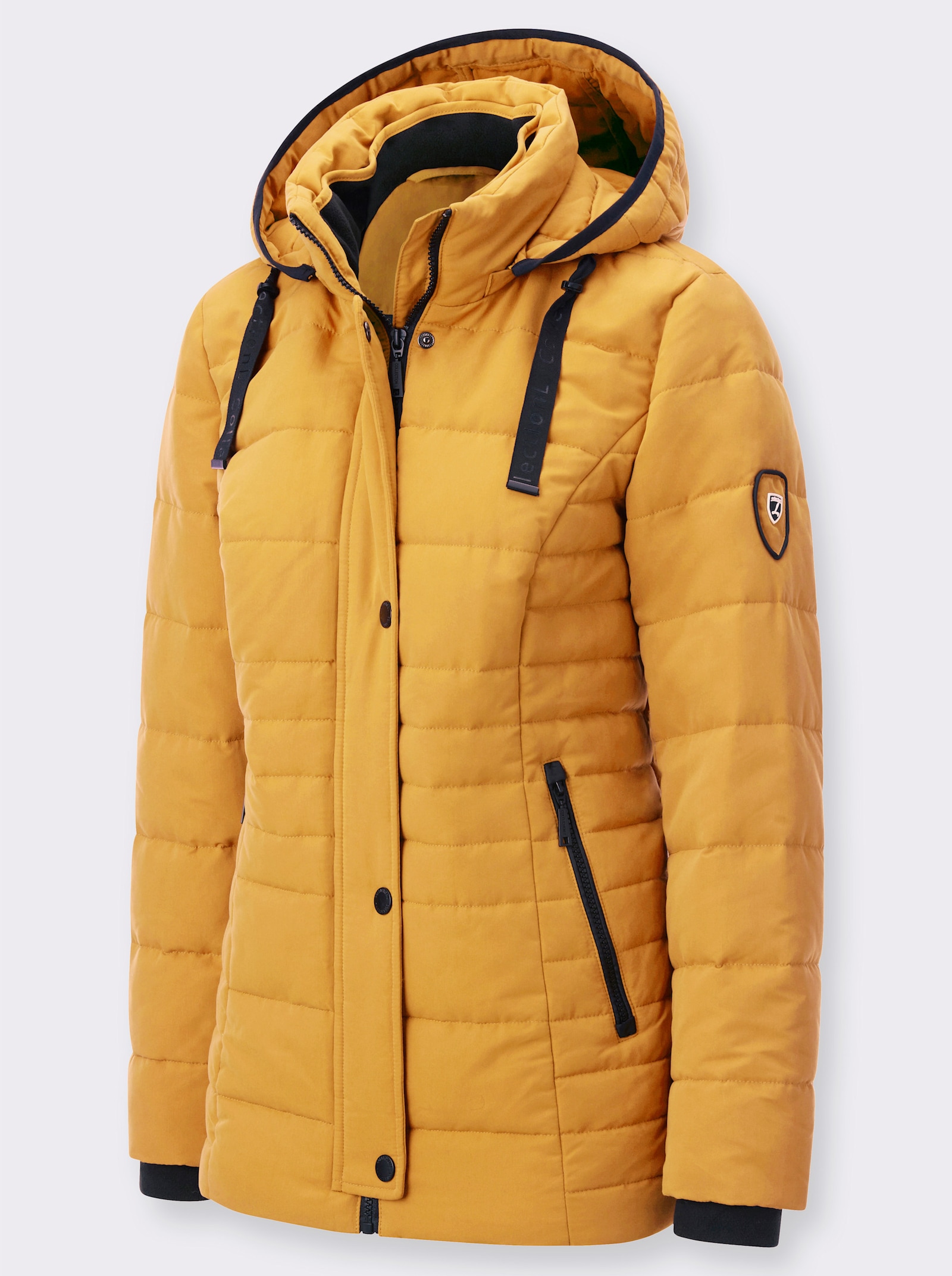 Steppjacke mit Ripsband-Verzierung - ocker