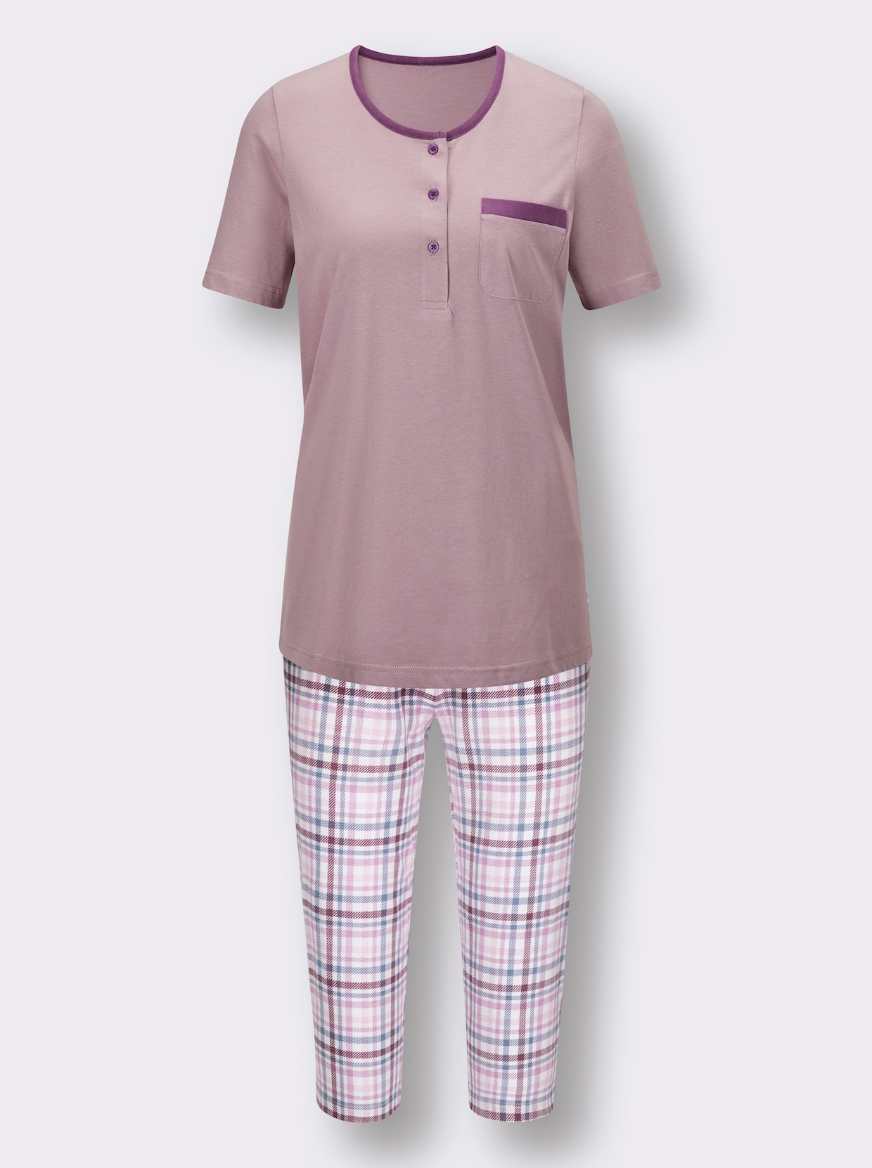 wäschepur Capri-pyjama's - roze + zacht mint