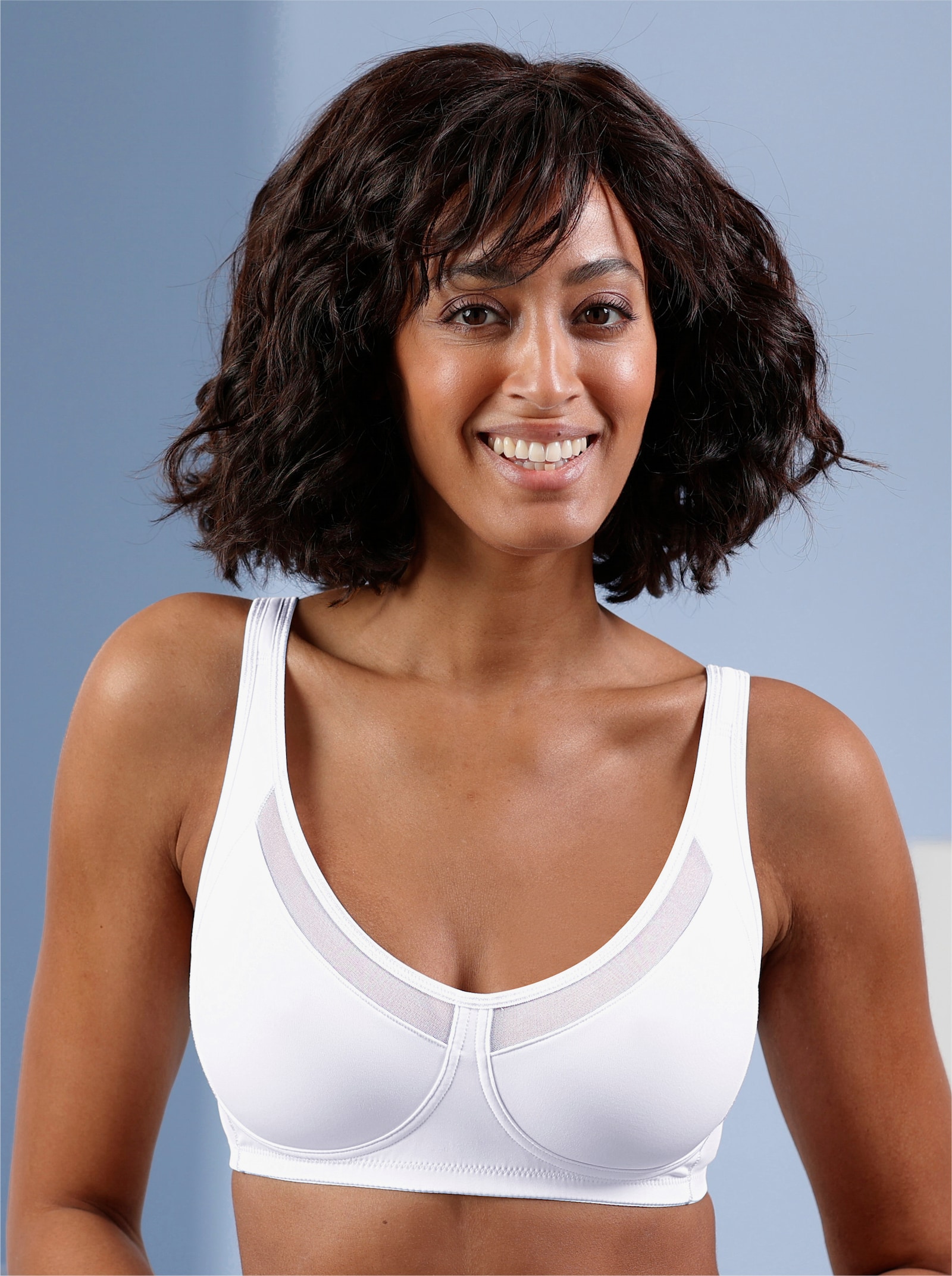 Entlastungs-BH ohne Bügel mit wattierten Trägern - weiß