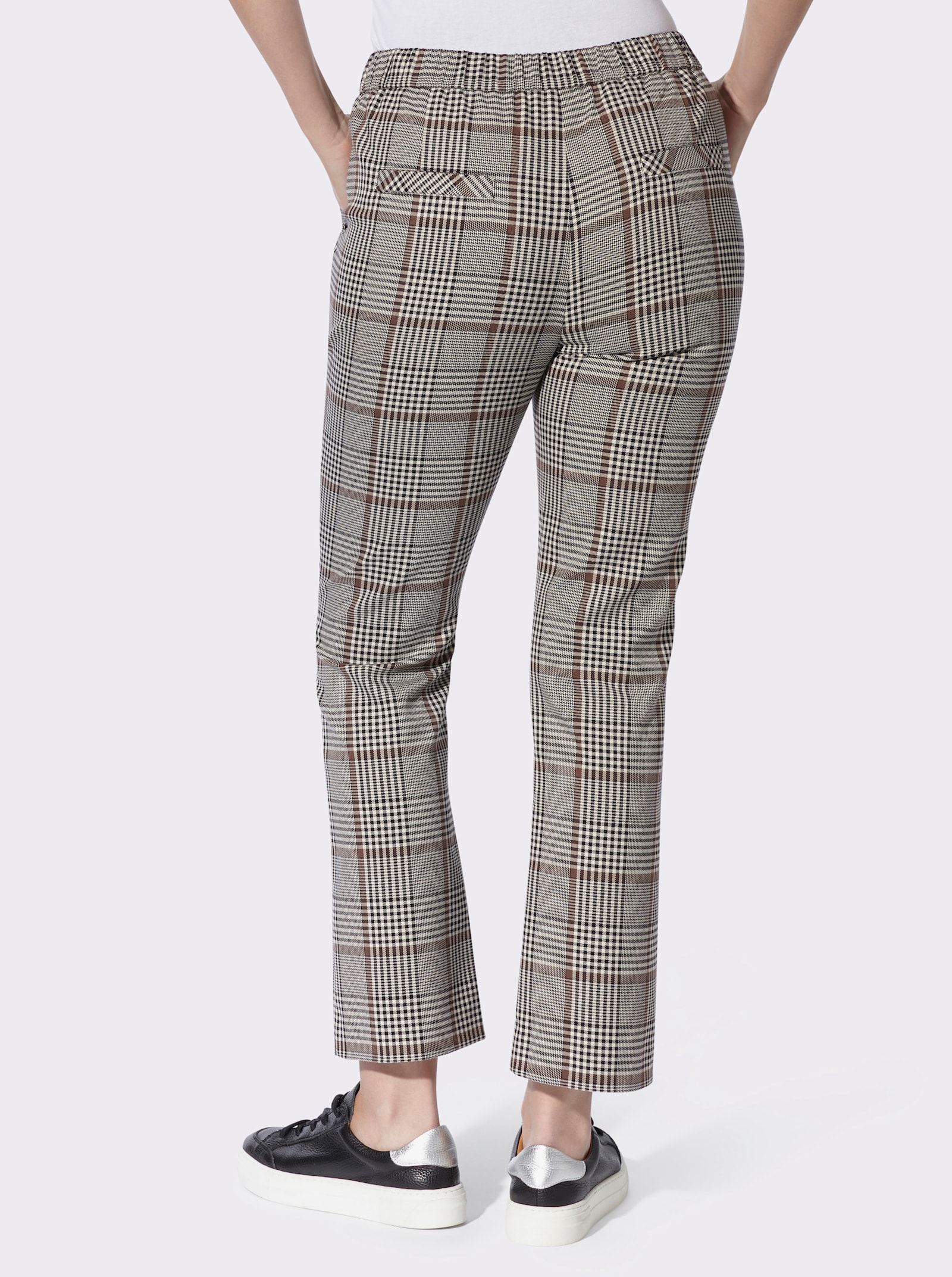 heine Schlupfhose im Karo-Dessin - champagner-schwarz-kariert