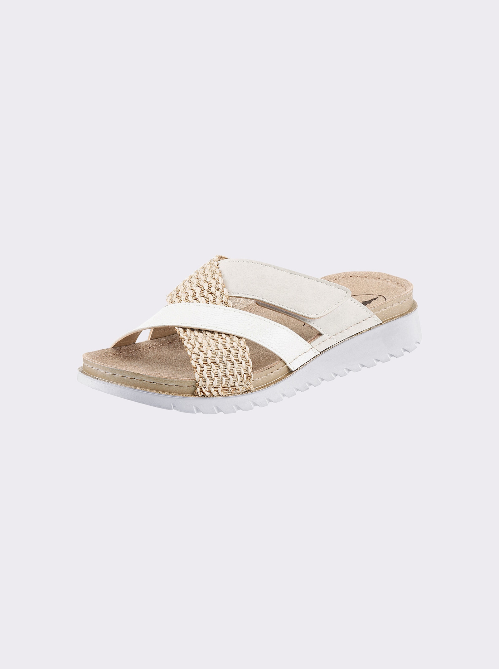 Franken Schuhe Pantolette mit Schrittdämpfung - weiß