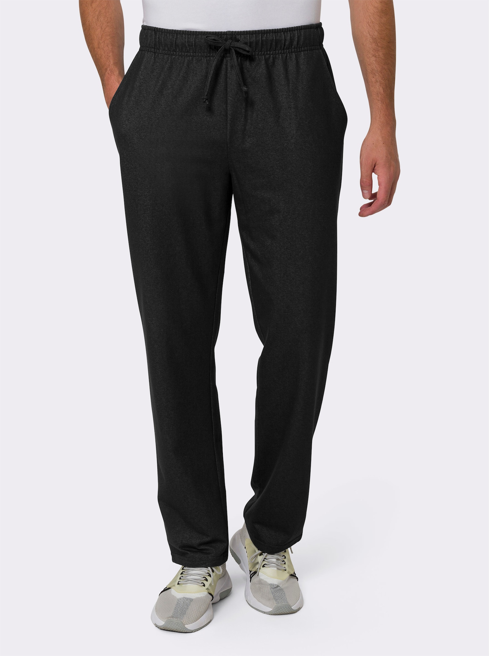 Freizeithose in Denim-Optik - black denim