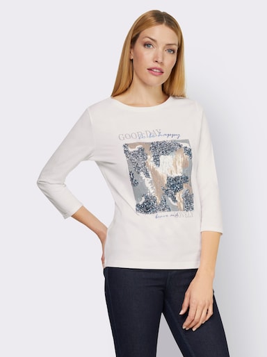 heine 3/4-Arm-Shirt mit Schriftzug - ecru