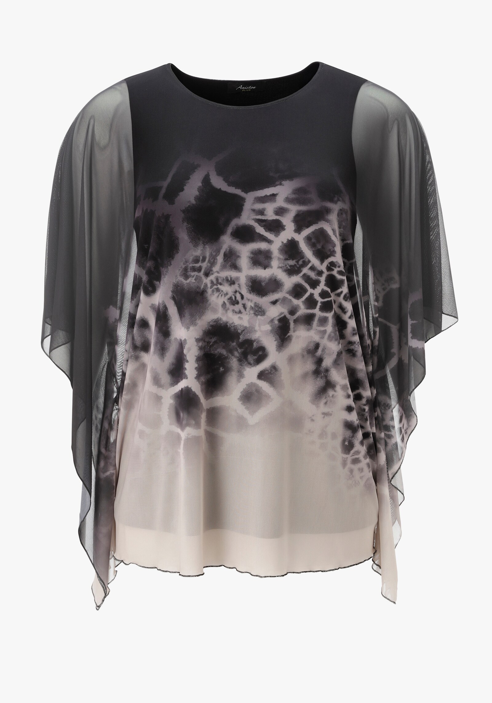 Aniston PLUS Blusenshirt - schwarz-beige