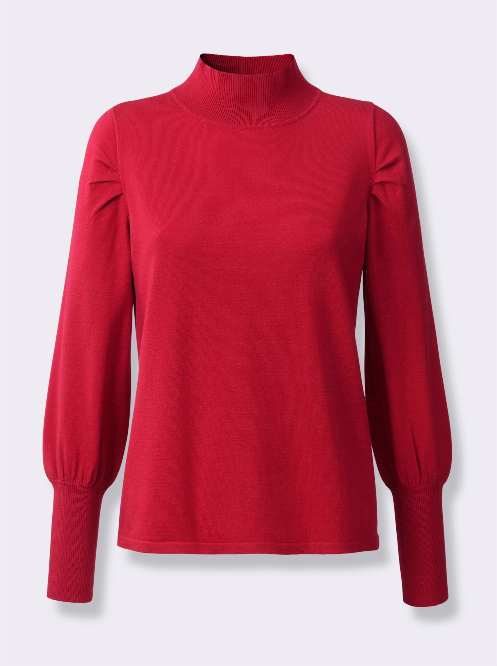 heine Pullover van fijntricot met lange ballonmouwen - rood