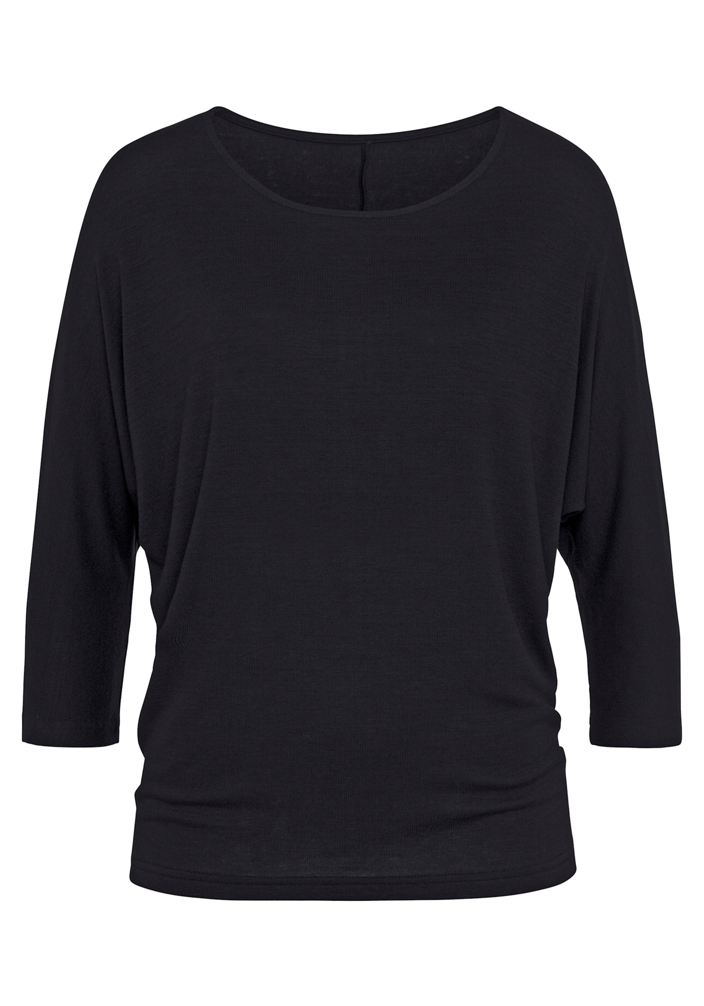Damen Lange günstig Kaufen-3/4-Arm-Shirt in schwarz von LASCANA. 3/4-Arm-Shirt in schwarz von LASCANA <![CDATA[Strick-Shirt von Lascana für Damen. Mit überschnittenen Schultern und weiten Fledermausärmeln. 3/4-lange Ärmel. Leichte, elastische Feinstrickqualität mit Viskose aus
