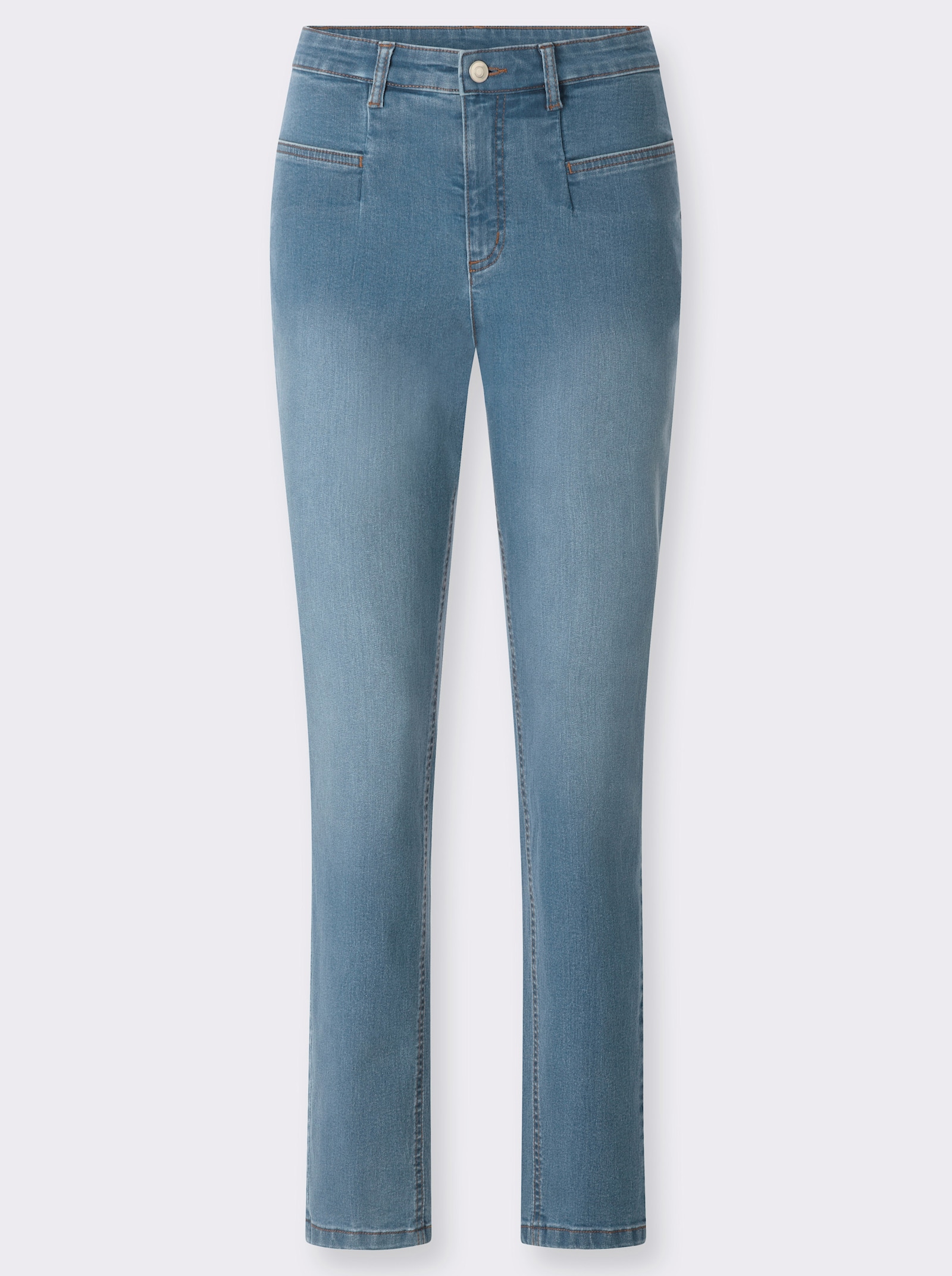 High-waist-Jeans im 4-Pocket-Stil - blue-bleached