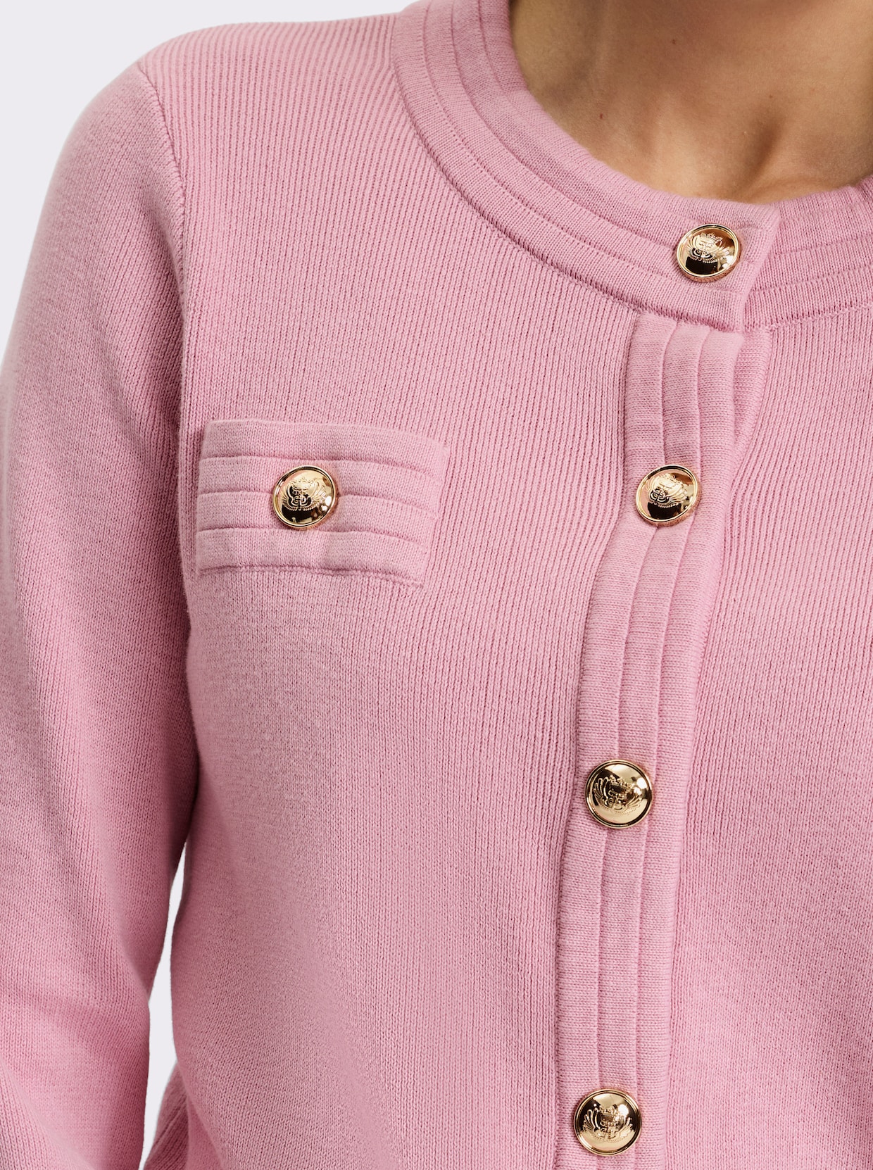 heine Strickjacke mit Schmuckknöpfen - rosé