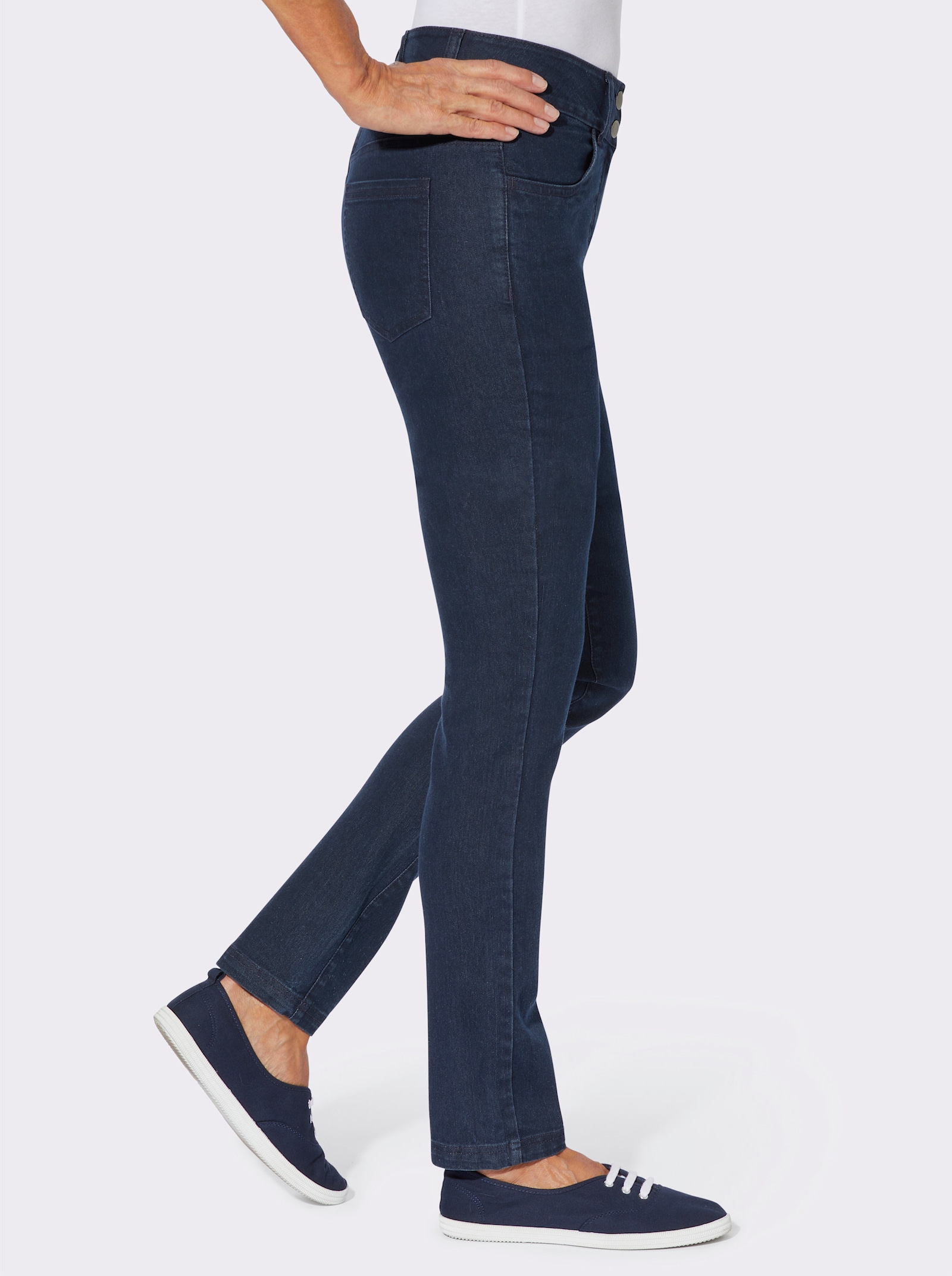 Džíny se strečovou vsadkou vzadu - tmavěmodrá